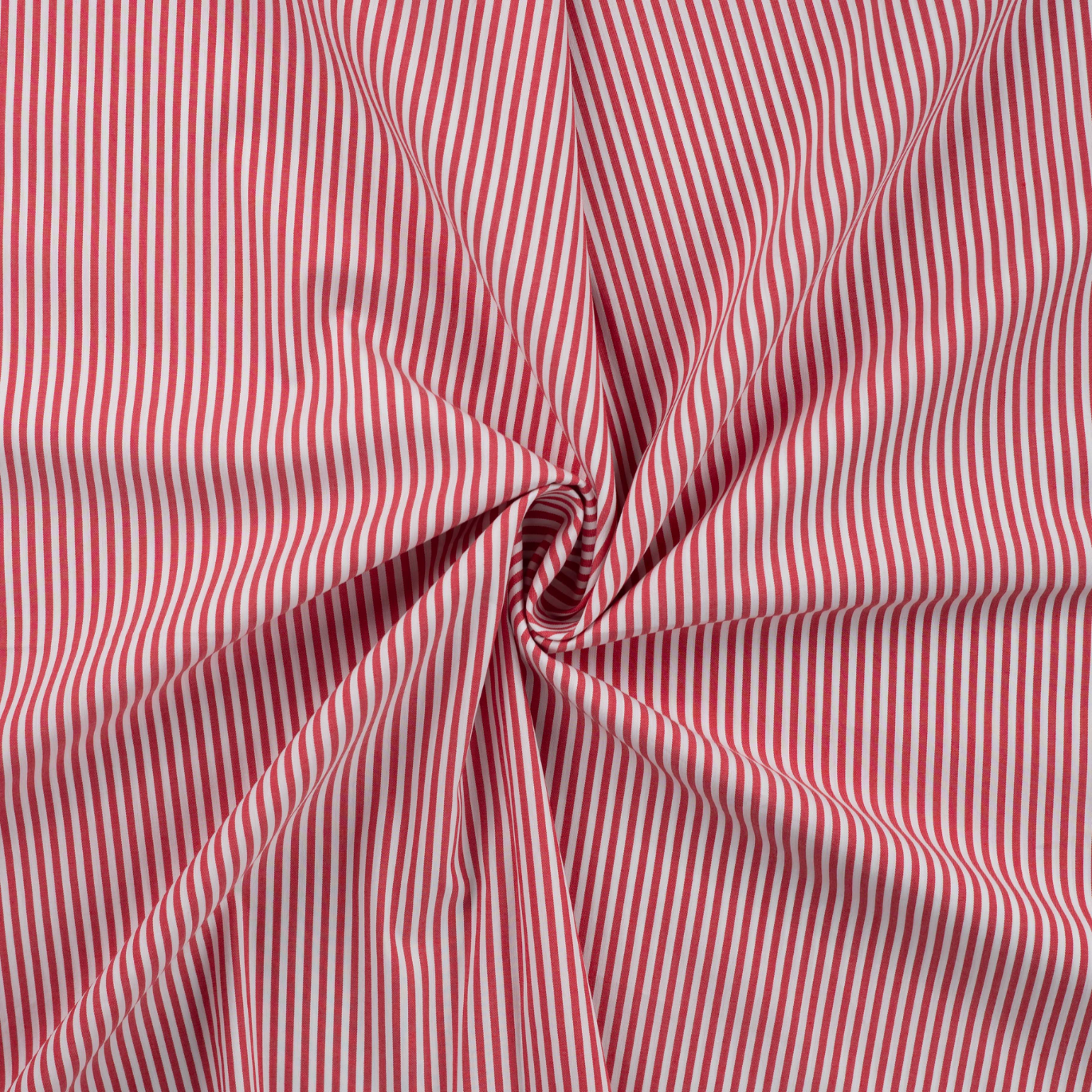 Coton Stretch Fines Rayures Rouge