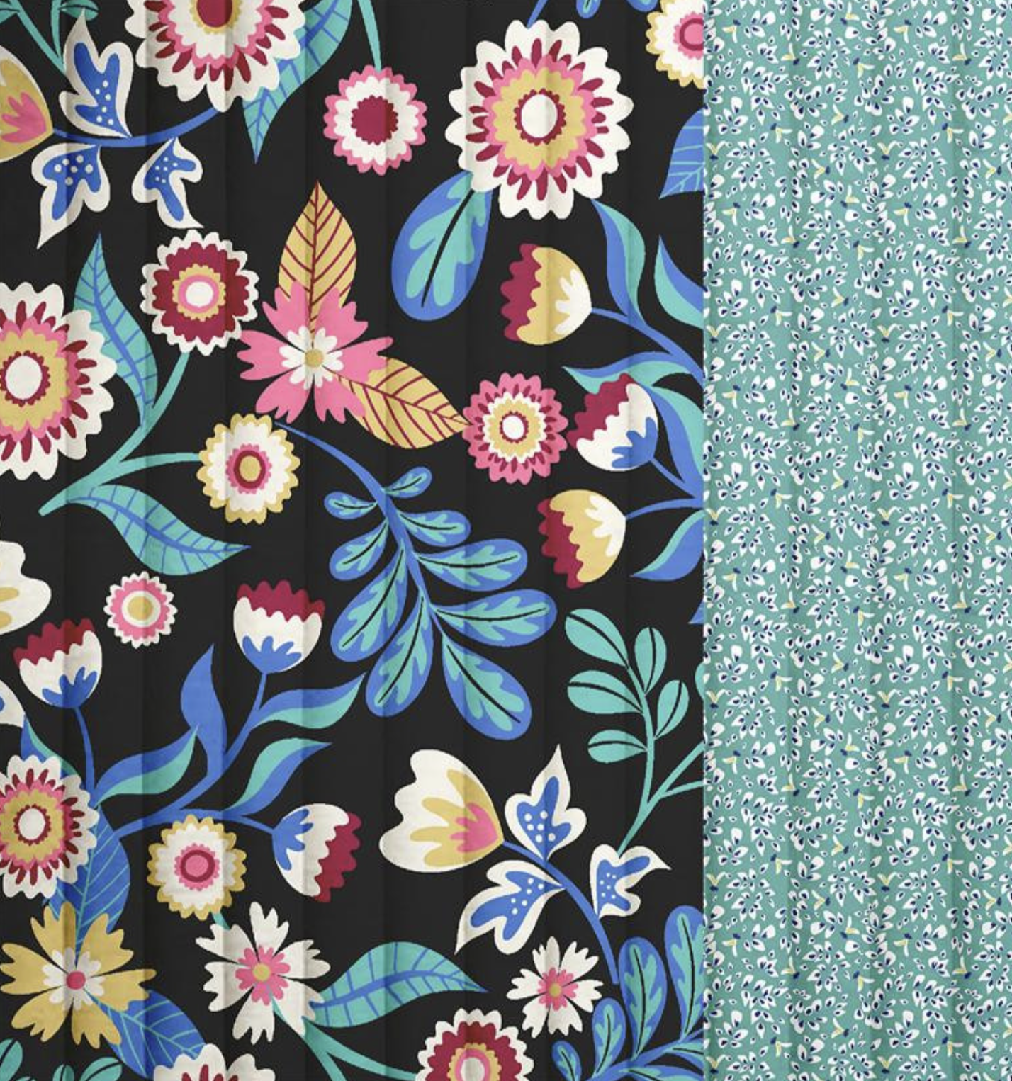 Tissu Coton Matelassé Vertical KALERIA BRIELLA Noir & Véronèse