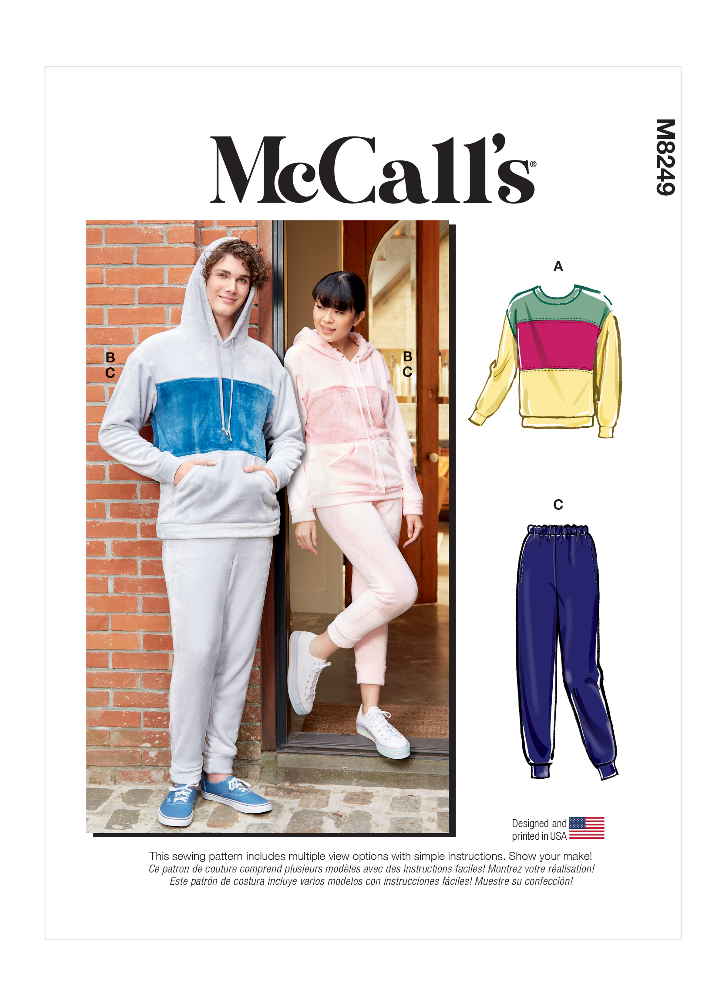 Patron de sweat et pantalon jogging (homme et femme) - McCall's #M8249
