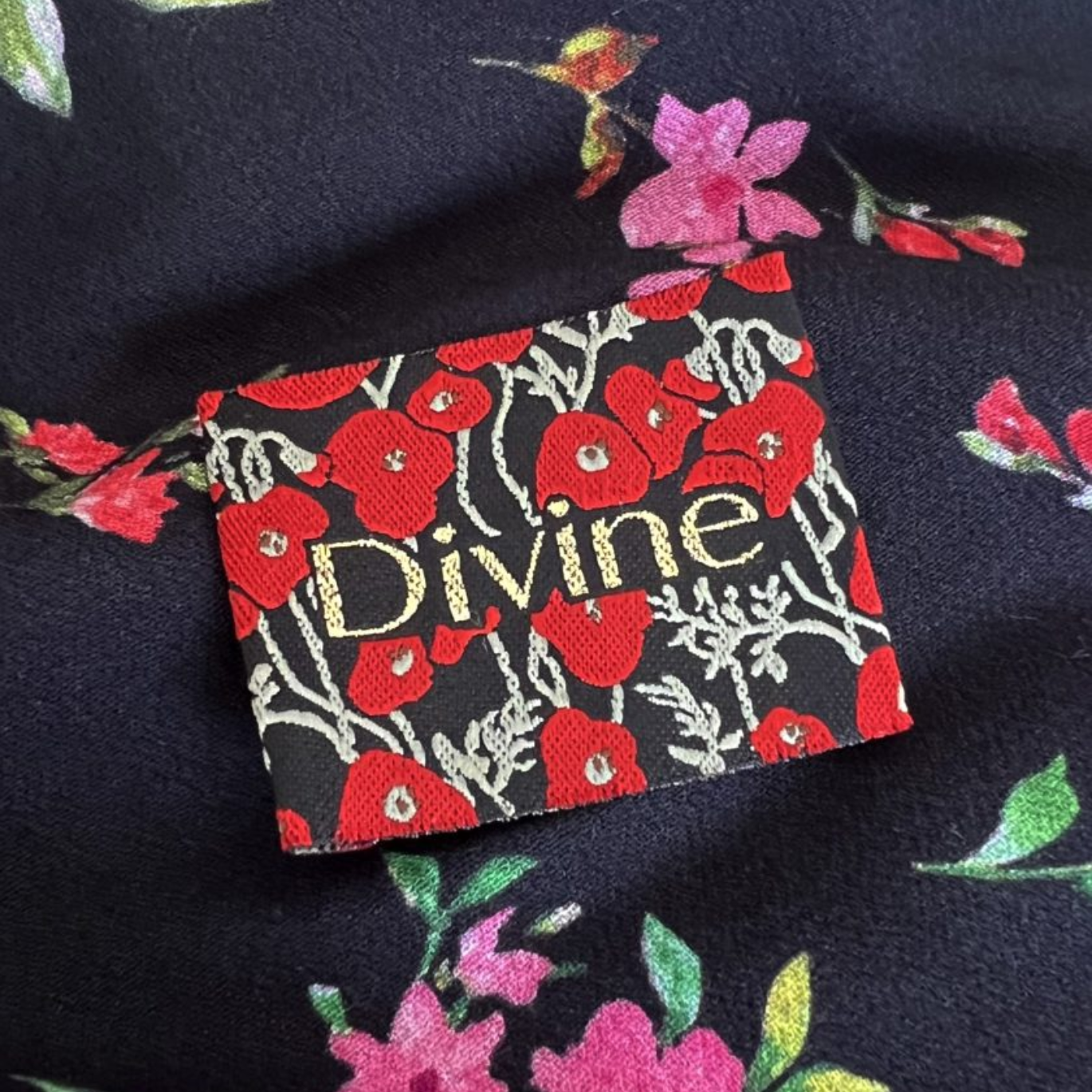 Étiquette "Divine" Coquelicots par My Dress Made - Tissée en France