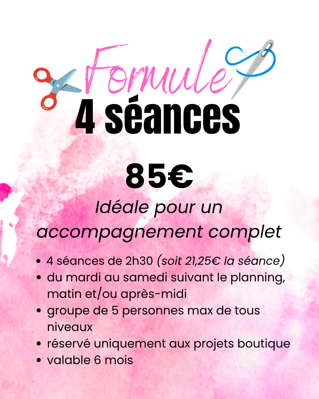 Atelier couture - Formule 4 séances