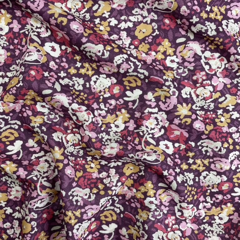 Viscose "Naima" Mauve & Rose