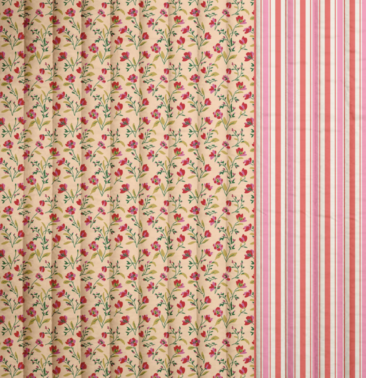 Tissu Coton Matelassé Vertical "Vanda Lydia"