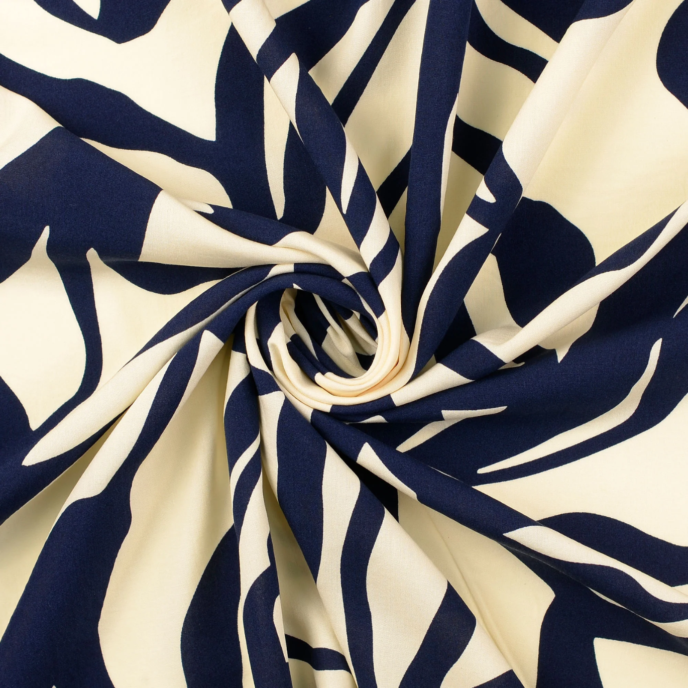 Viscose Iris Bleu Marine et Blanc