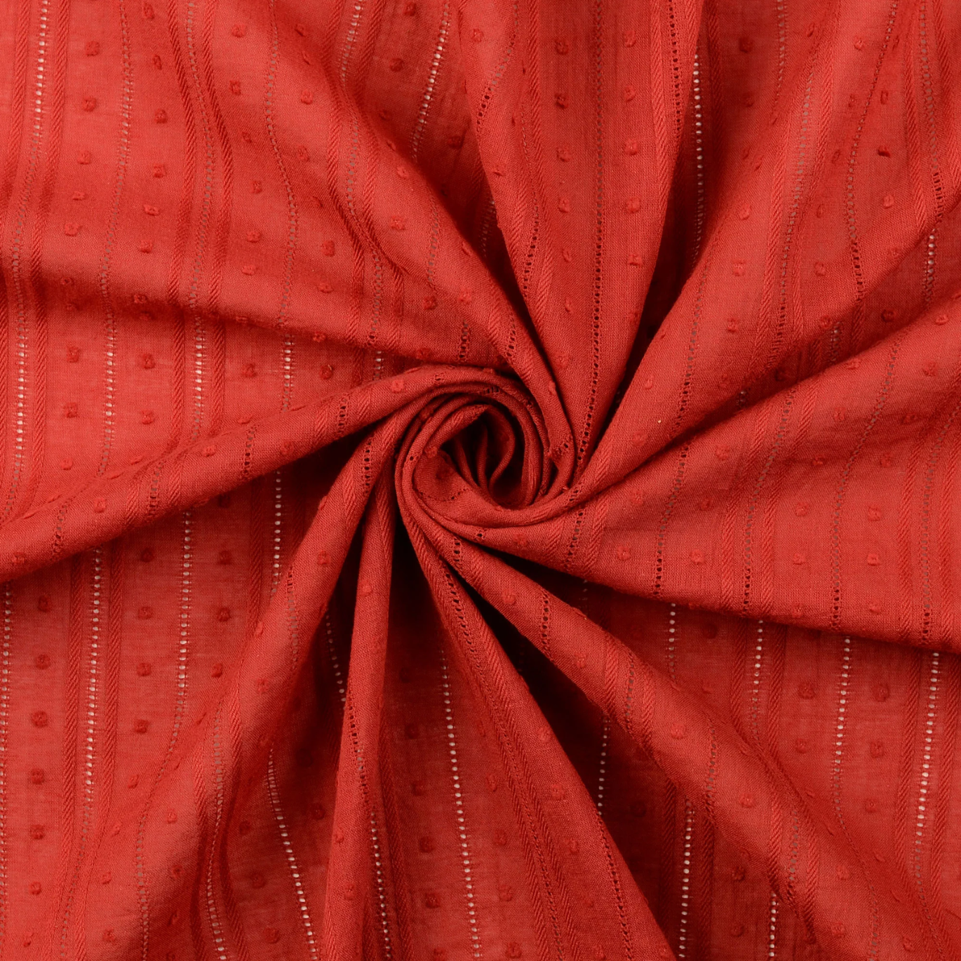 Voile De Coton Plumetis Ajouré Rouge