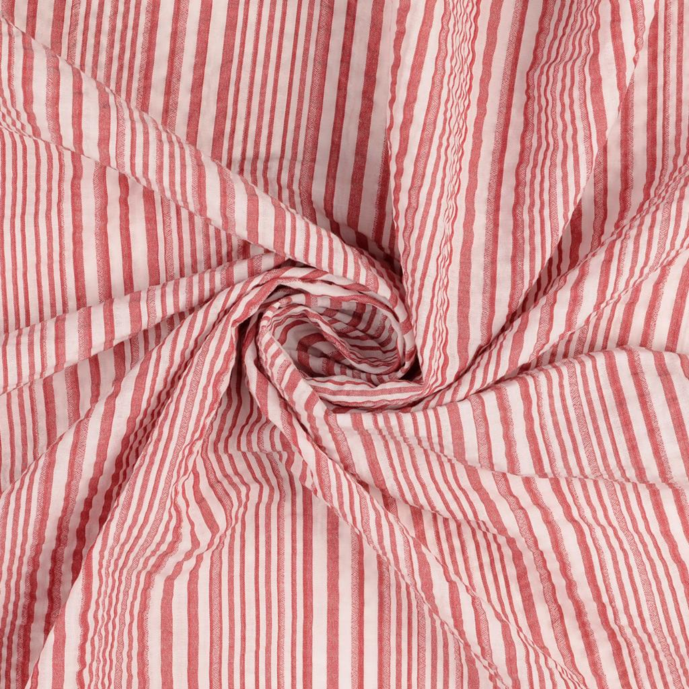 Tissu Seersucker à rayures rose