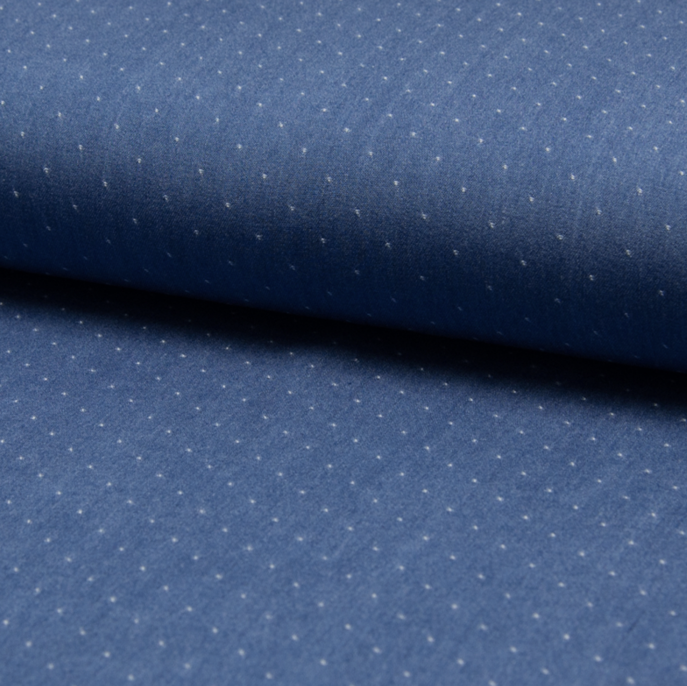 Tissu tencel chambray plumetis imprimé jeans BLEU