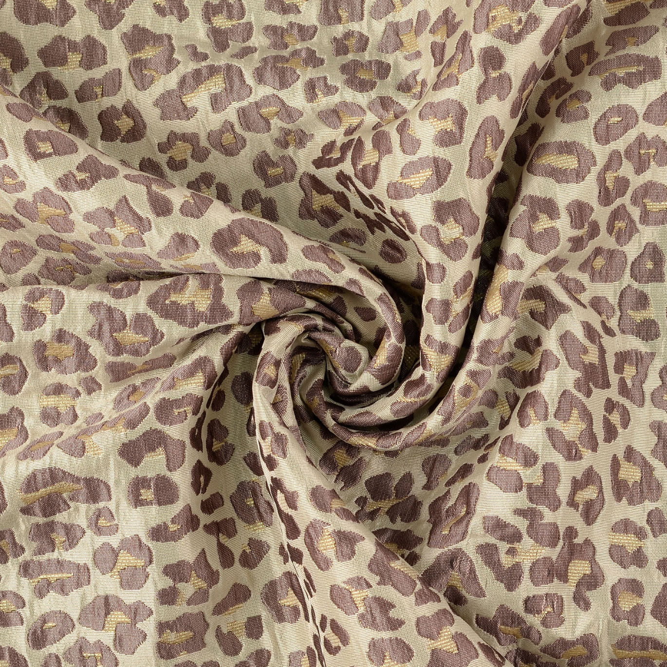 Tissu Jacquard Lurex Léopard Rose Gold