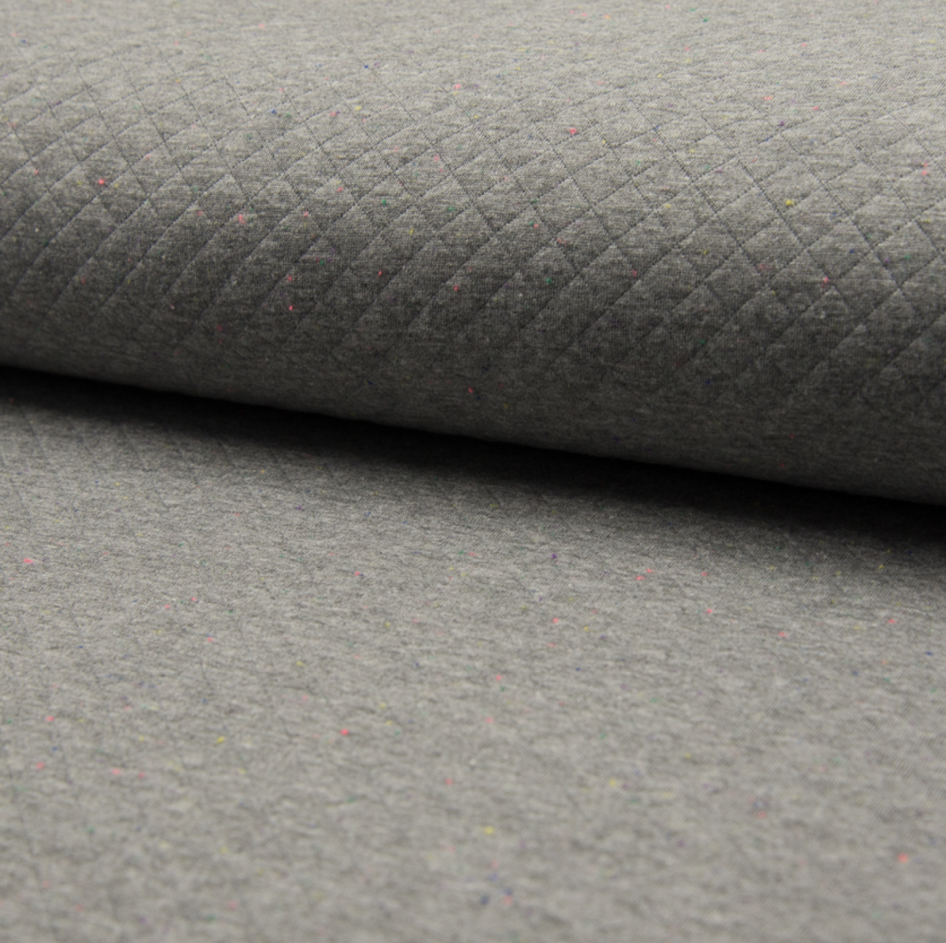 Tissu Sweat Matelassé Coton Diamant GRIS