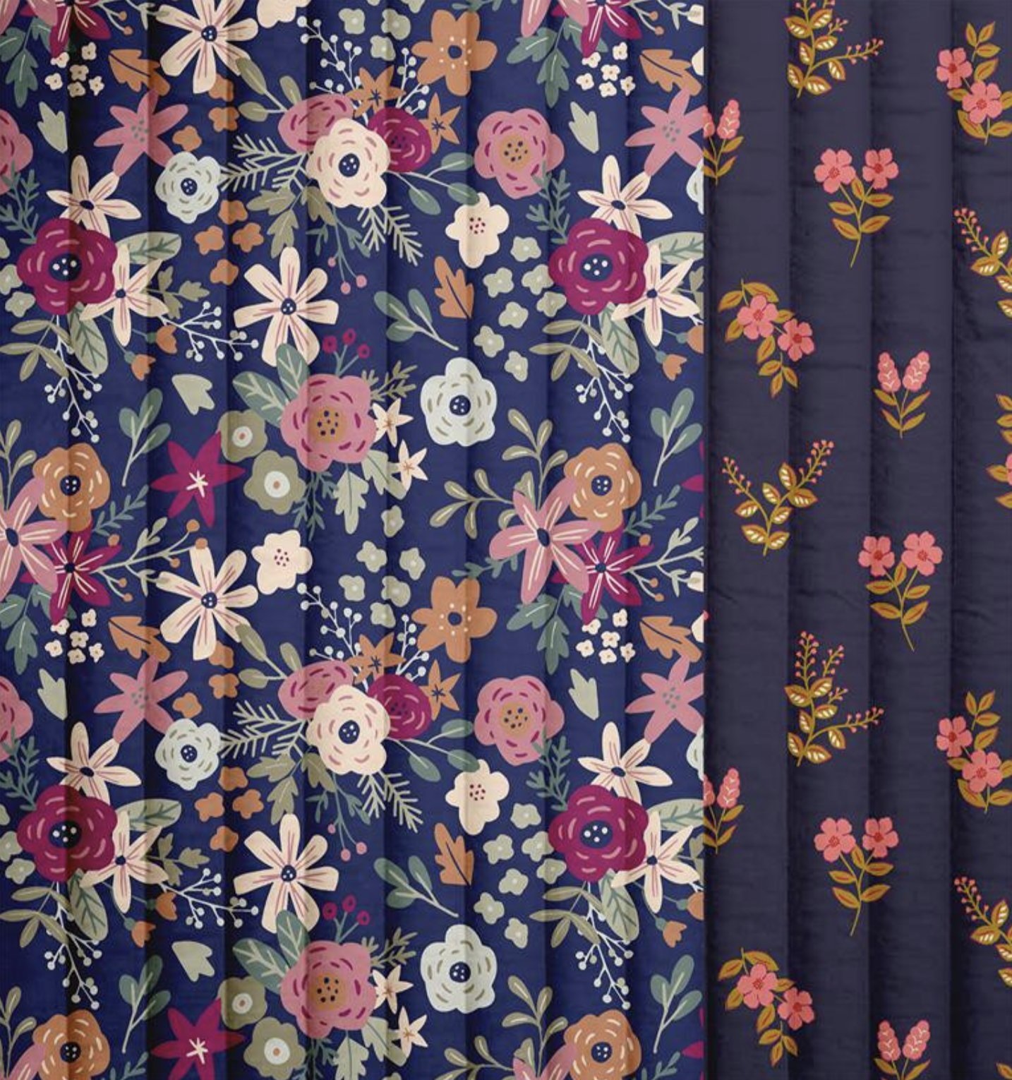 Tissu Coton Matelassé Vertical OLGA INSANO Bleu