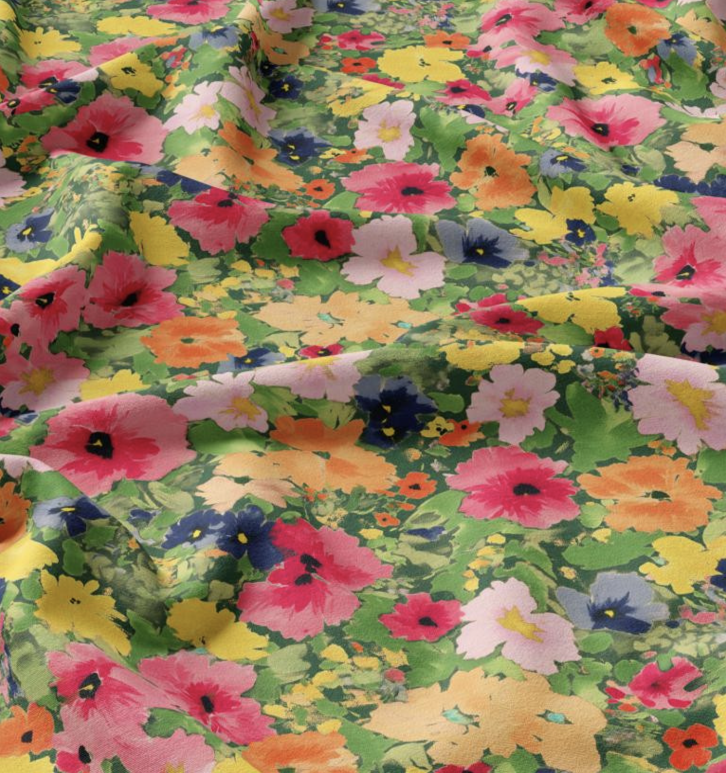 Viscose "Rebecca" Vert/ Rose