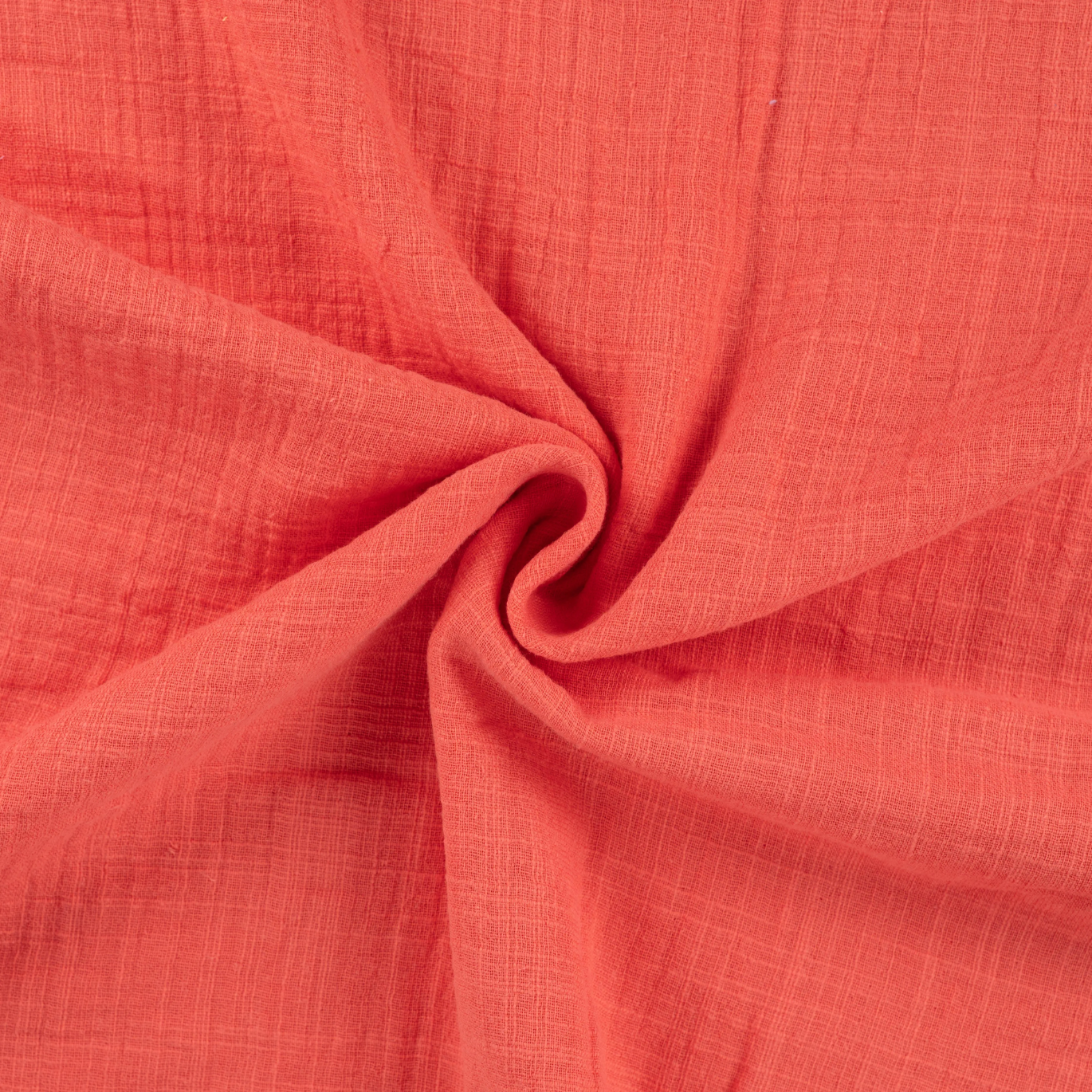 Tissu Coton Bambino Slub Corail