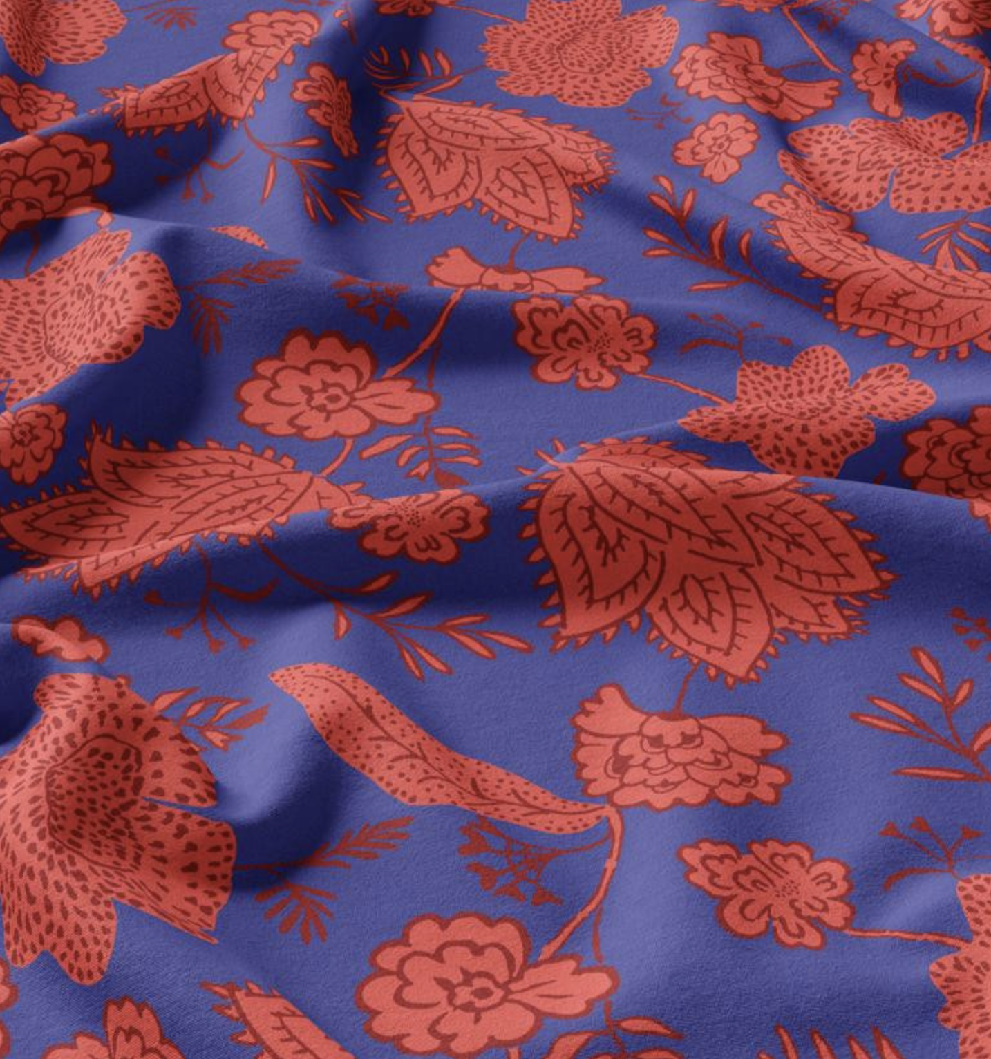 Viscose "Khimsar" Bleu/ Rouge