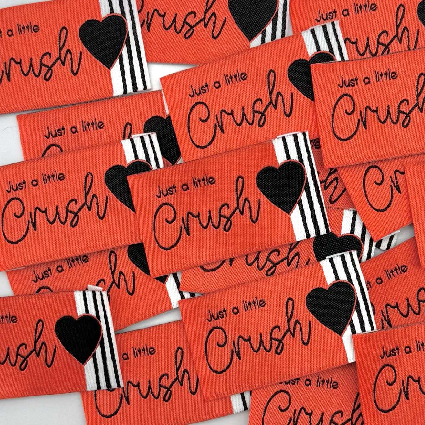 Étiquette à coudre "Just a little crush" Fraise