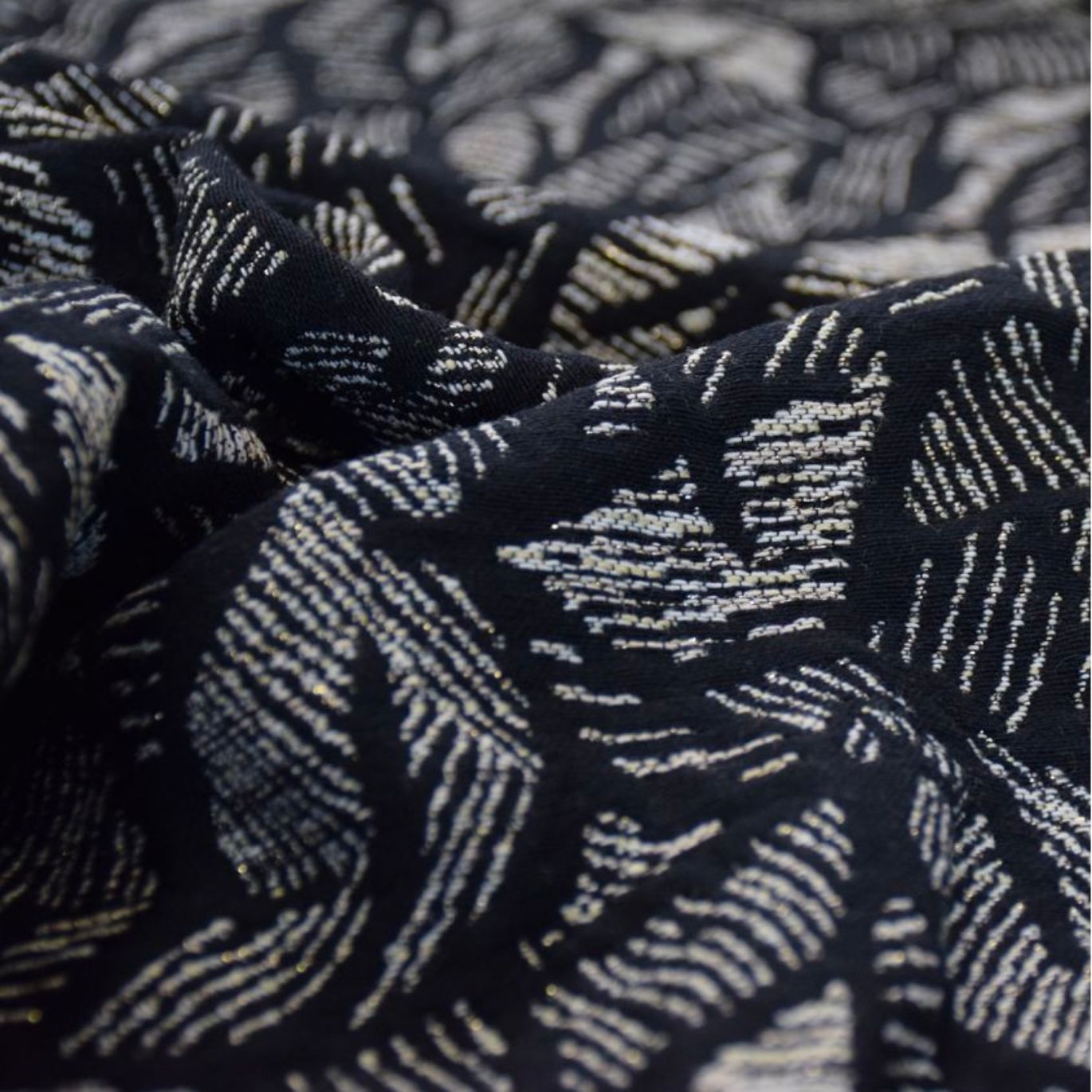 Tissu jacquard Cousette "Winter Shade" Noir