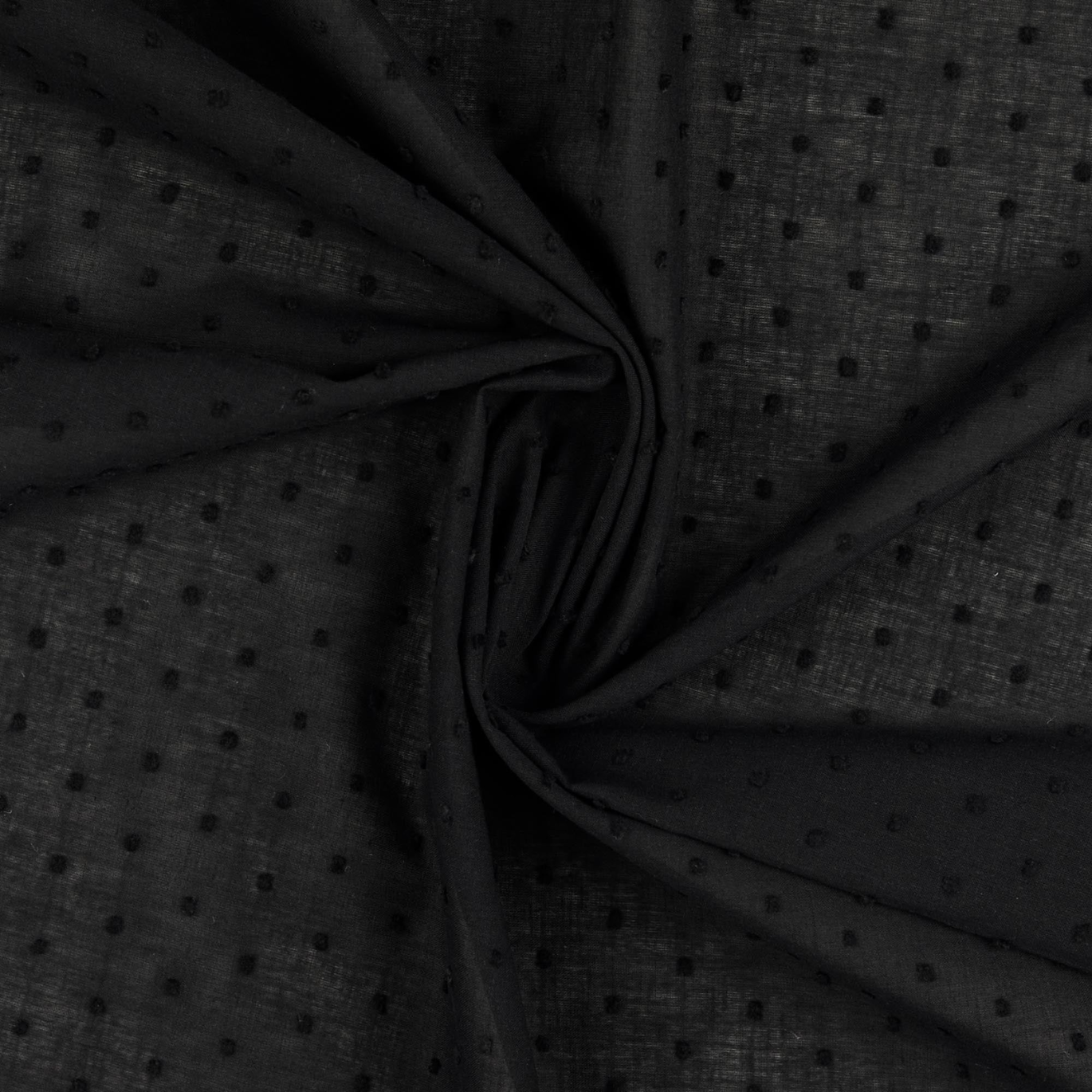 Voile de Coton Plumetis Noir