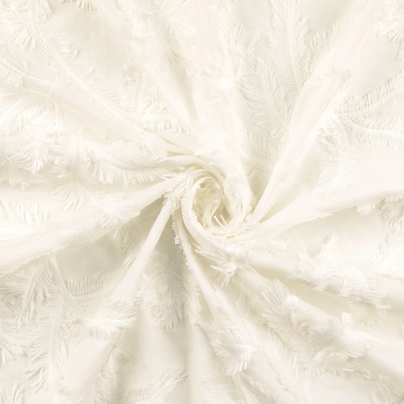 Tissu Coton Broderie 3D Lison