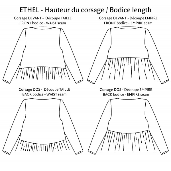 Blouse ou Robe ETHEL de P&M Pattern du 34 au 52