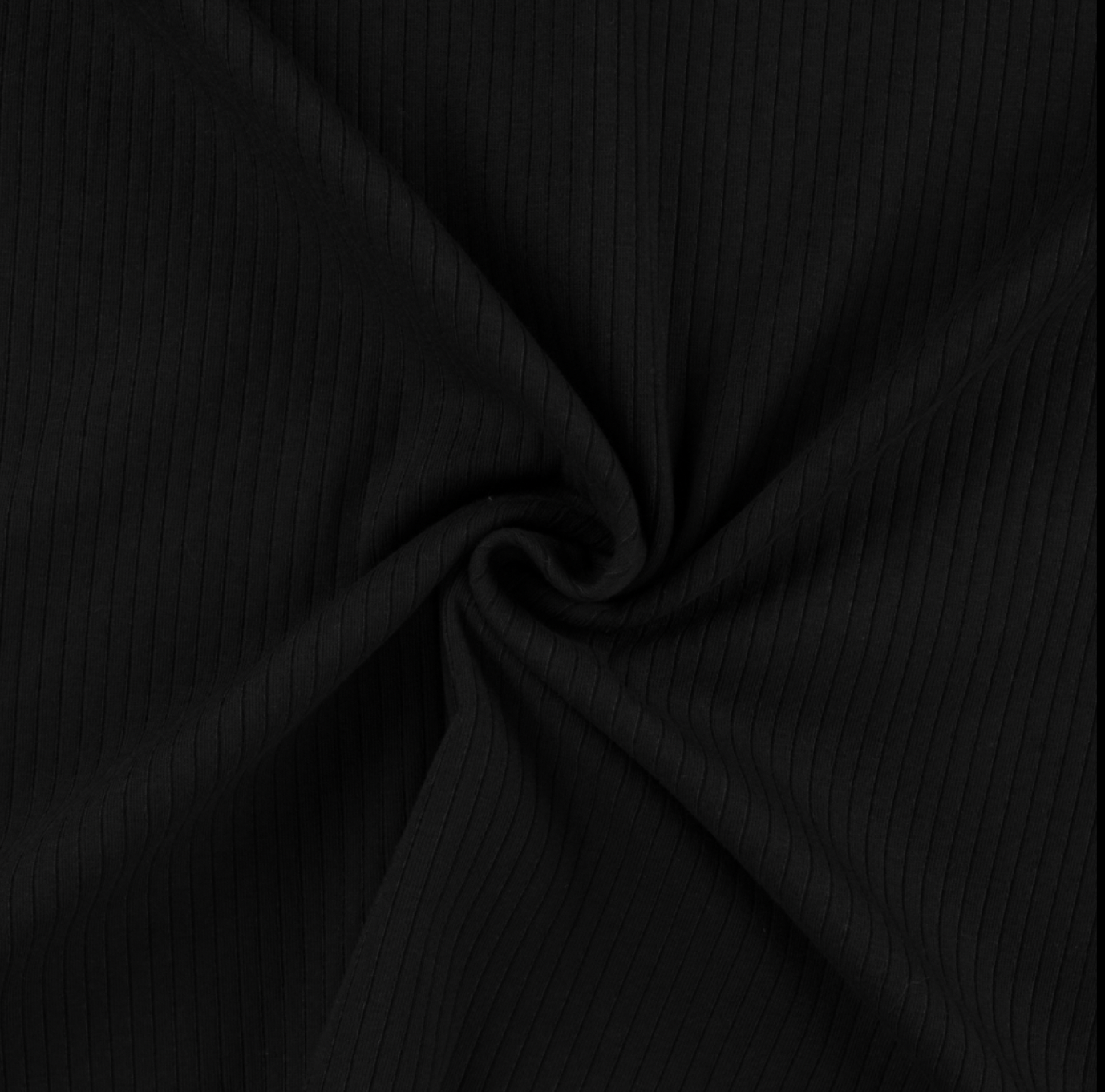 Jersey coton côte uni Noir