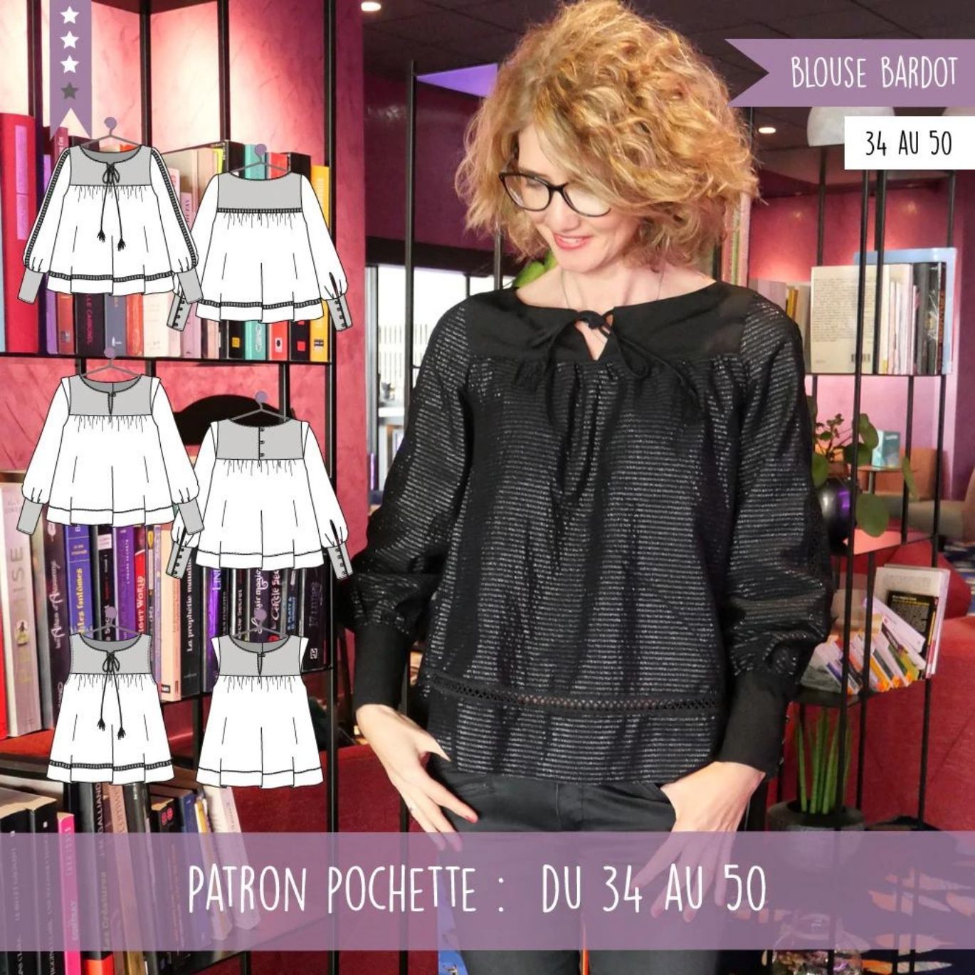 Patron Blouse Bardot de Super Bison du 34 au 50