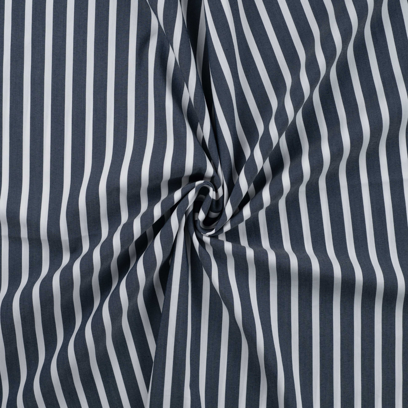Coton Stretch Rayures Large Marine
