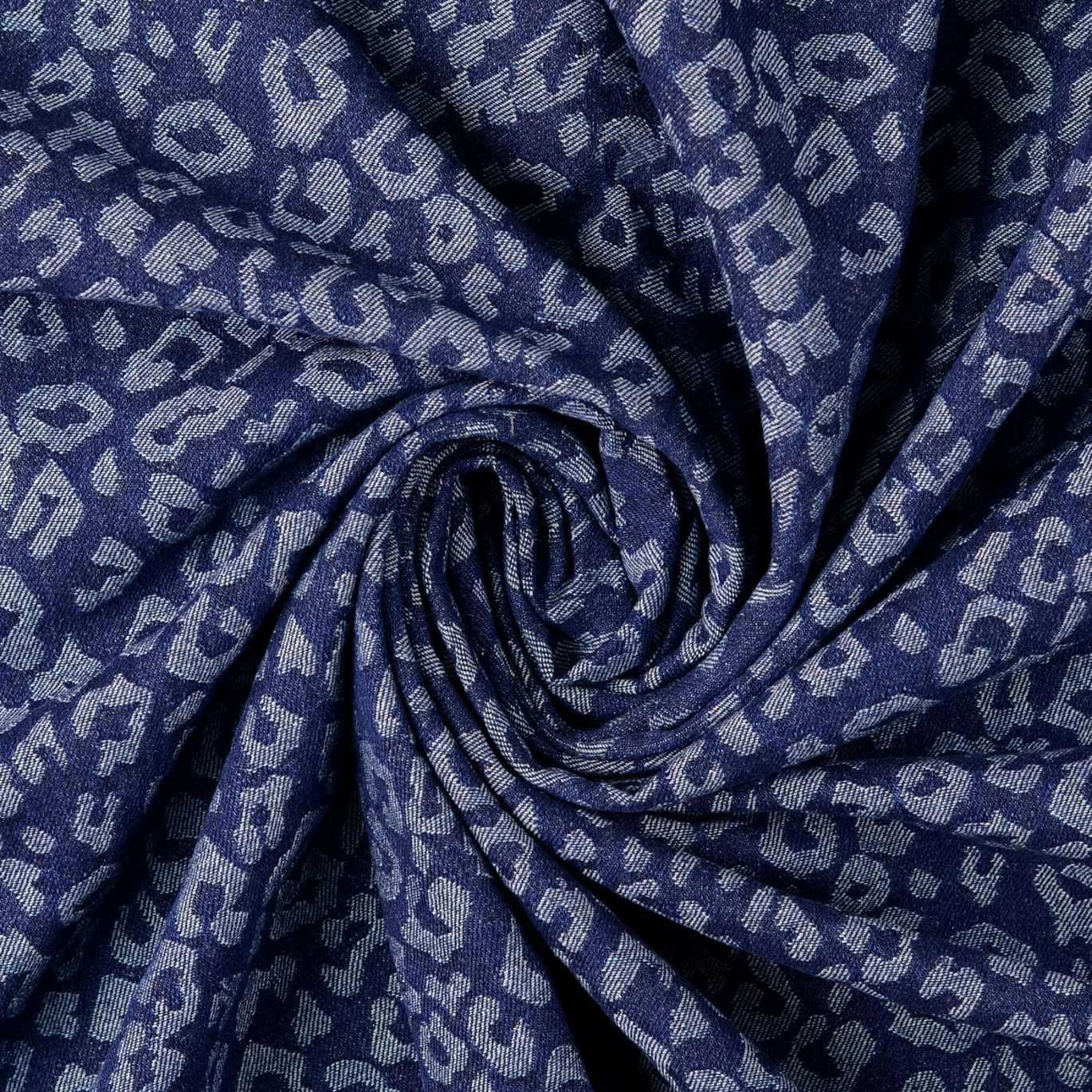 Jeans Jacquard Bleu Marine Léopard 
