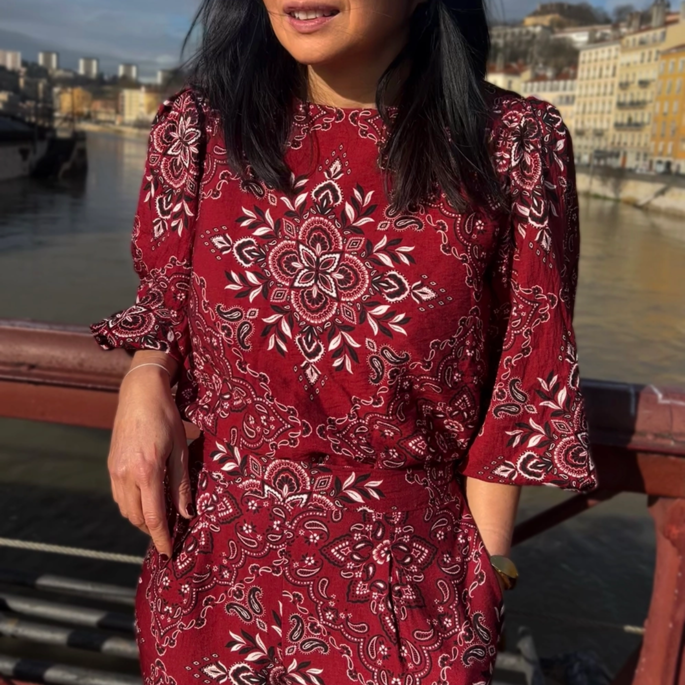 Tissu Viscose Flammée " Scarlett" par My Dress Made - Imprimé en France