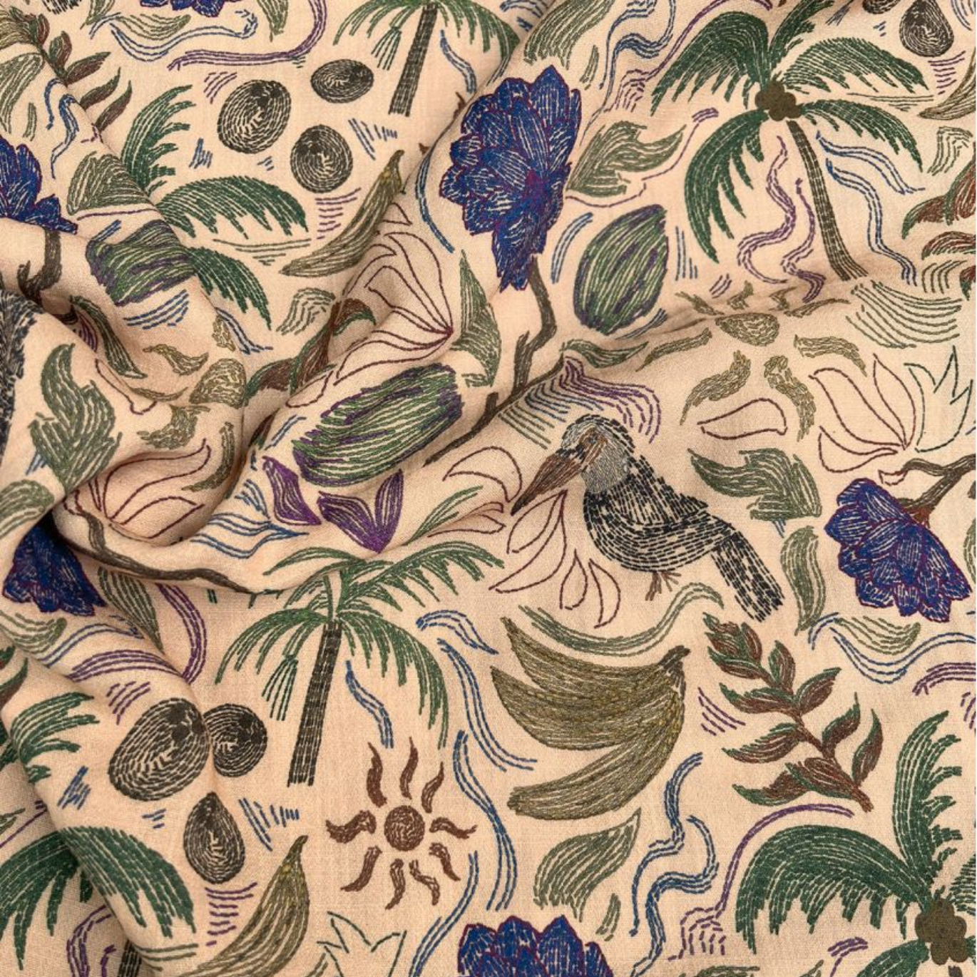 Tissu crêpe de viscose "Tropical" par Cousette