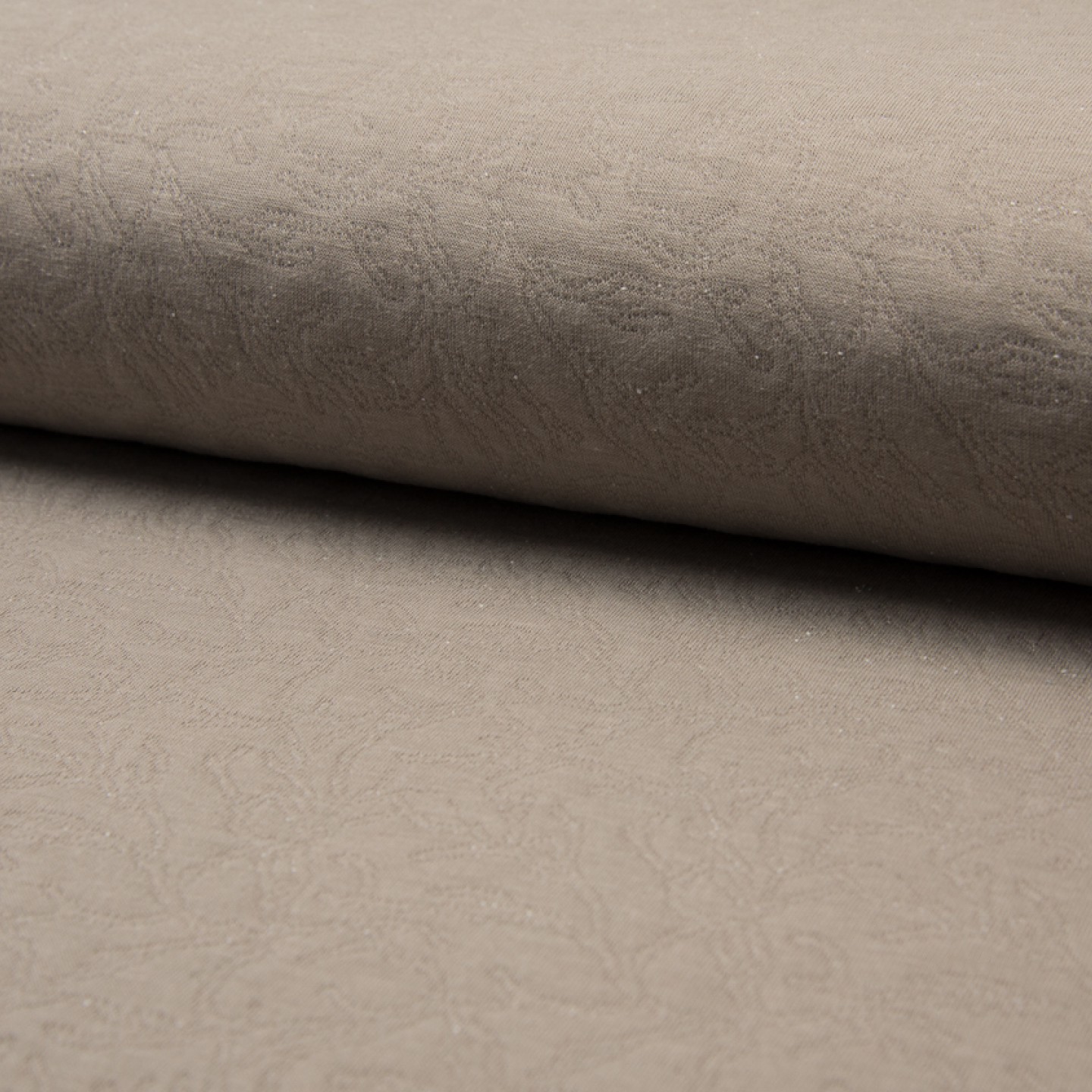 Tissu Sweat Matelassé Végétal Taupe