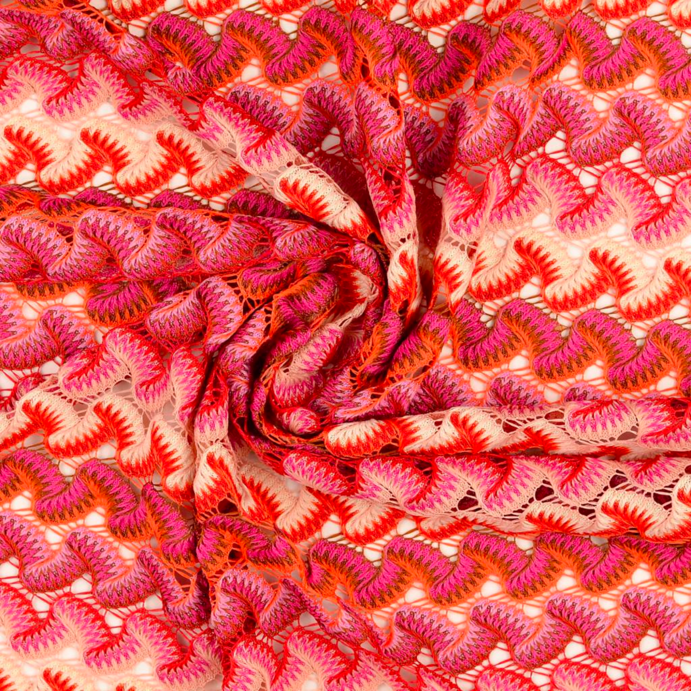 Tissus Dentelle Crocheté Rose