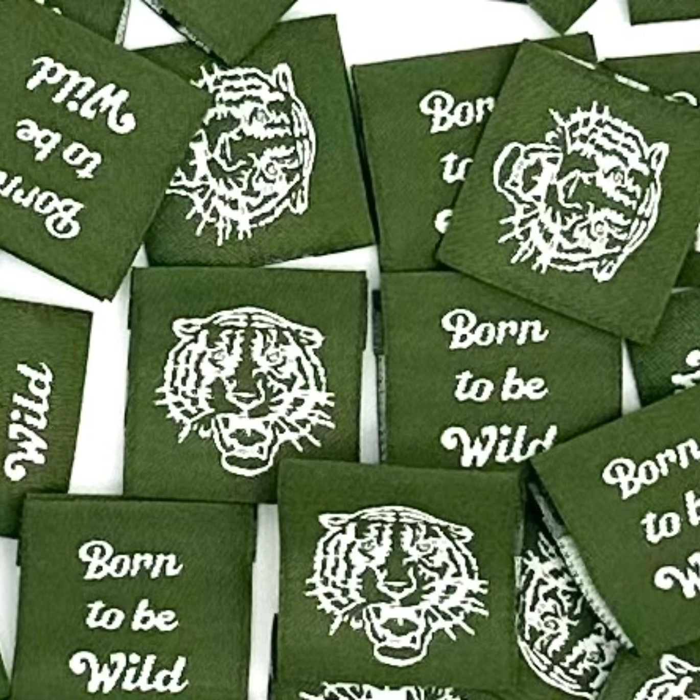Étiquette à coudre "Born To Be Wild" Kaki
