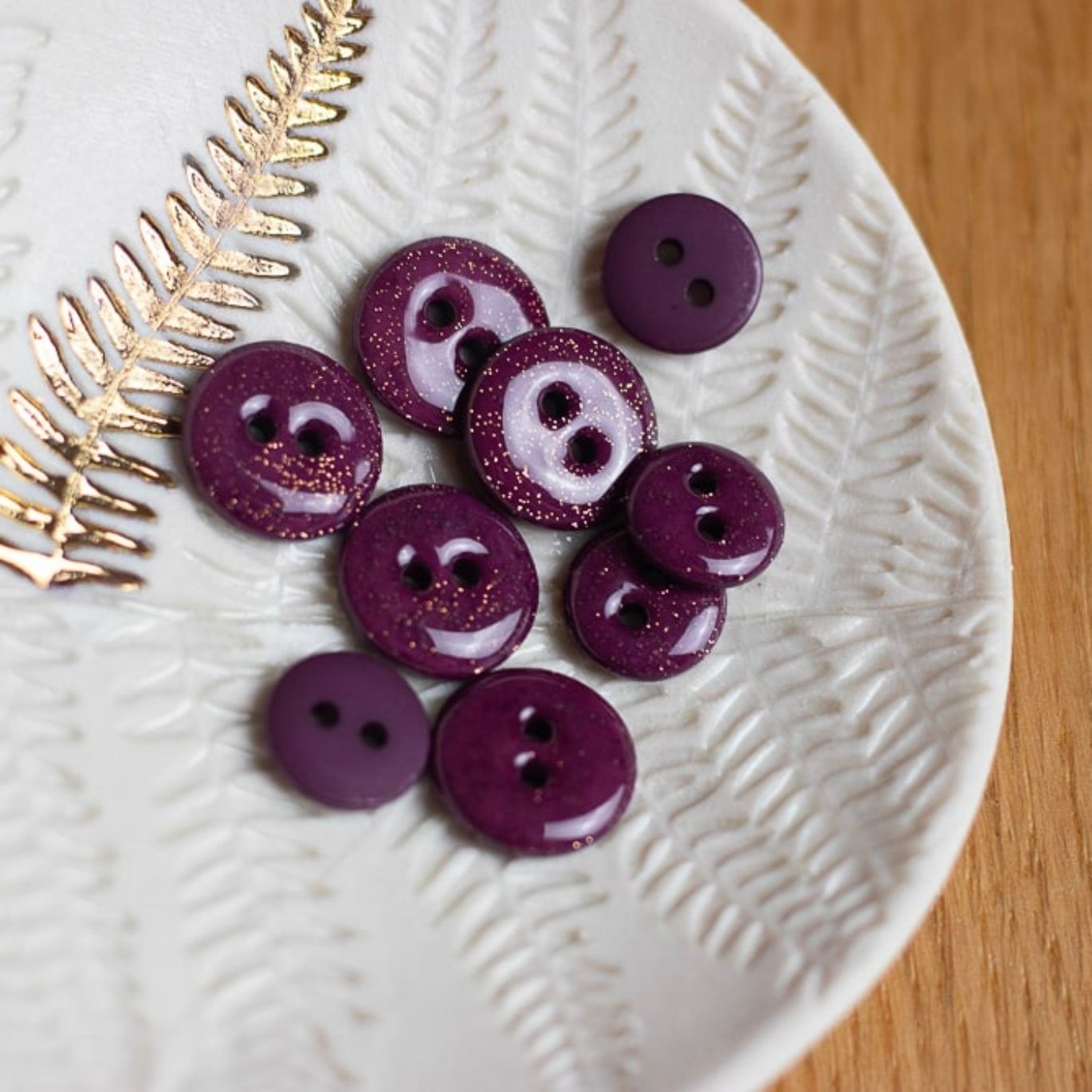 Boutons glitter deux trous Lise Tailor - 12 mm - Violet