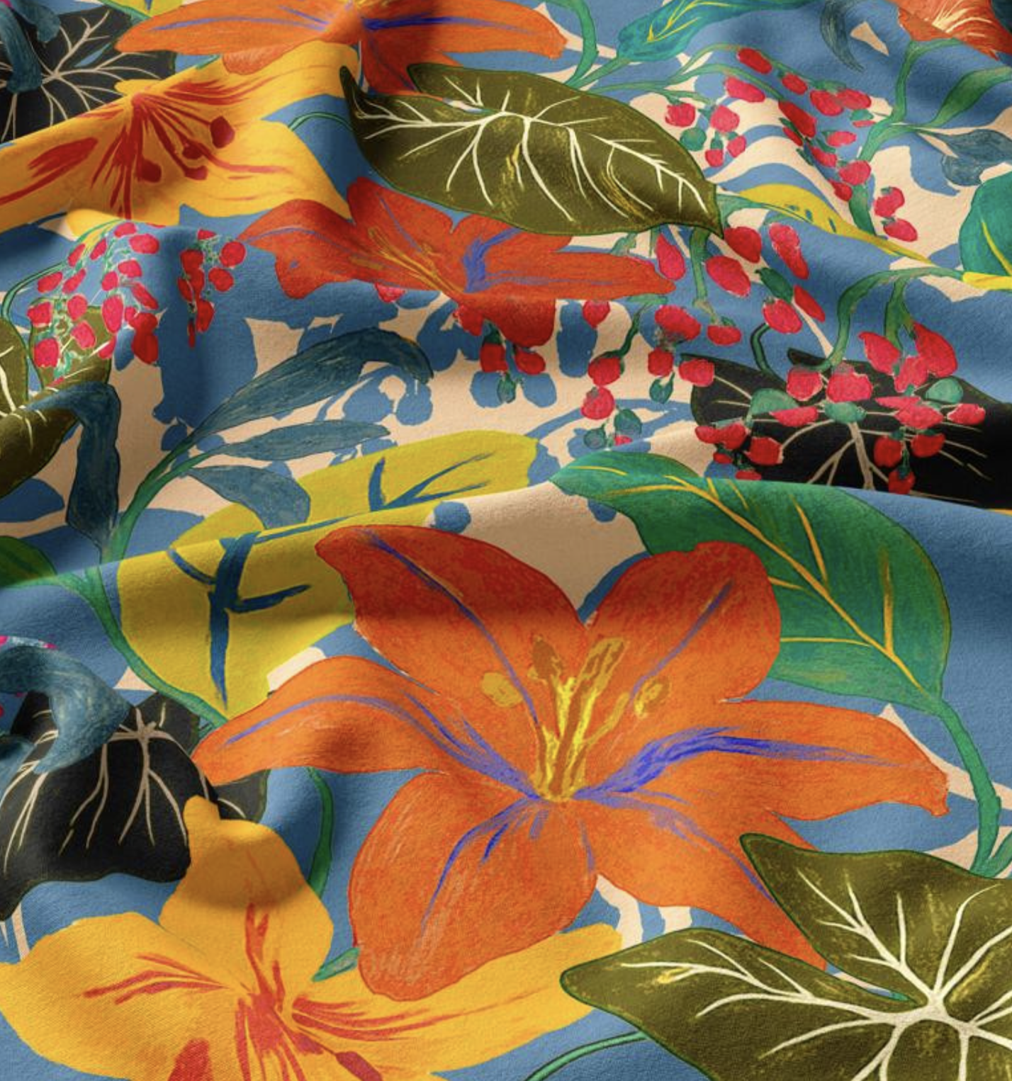 Viscose "Madidi" Bleu/ Vert