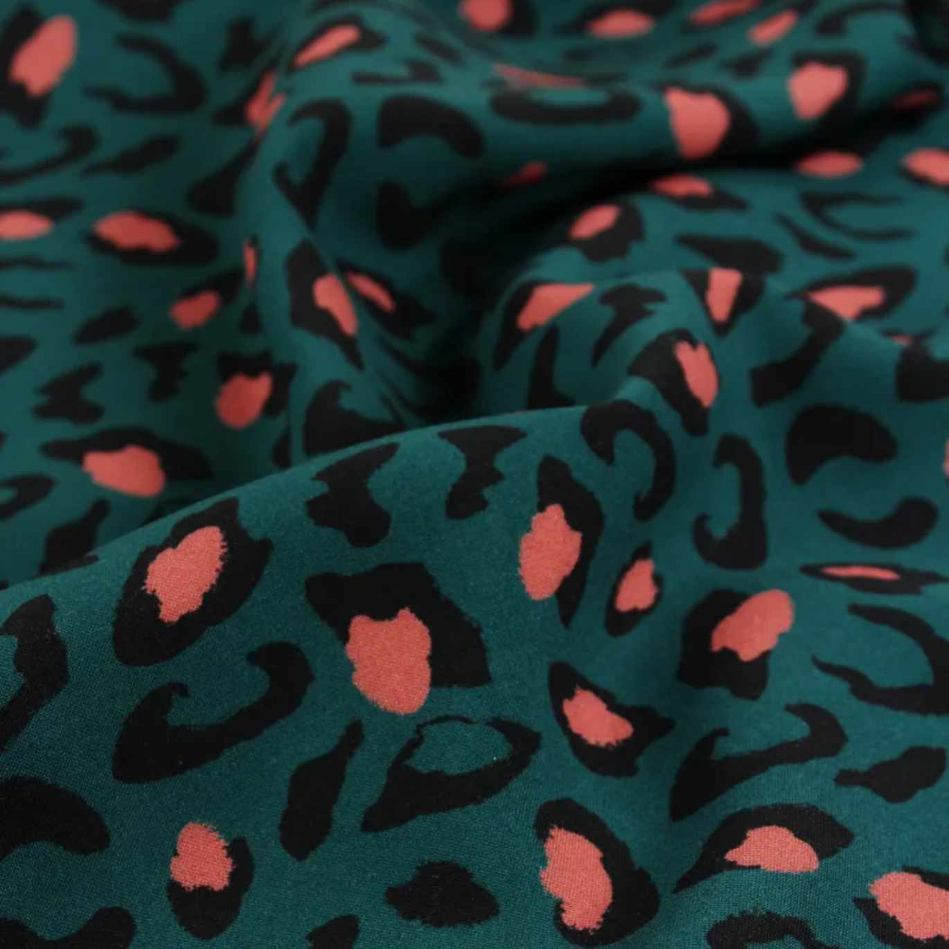 Tissu Viscose "Bagheera" Vert Dark Lagune par Eglantine & Zoé