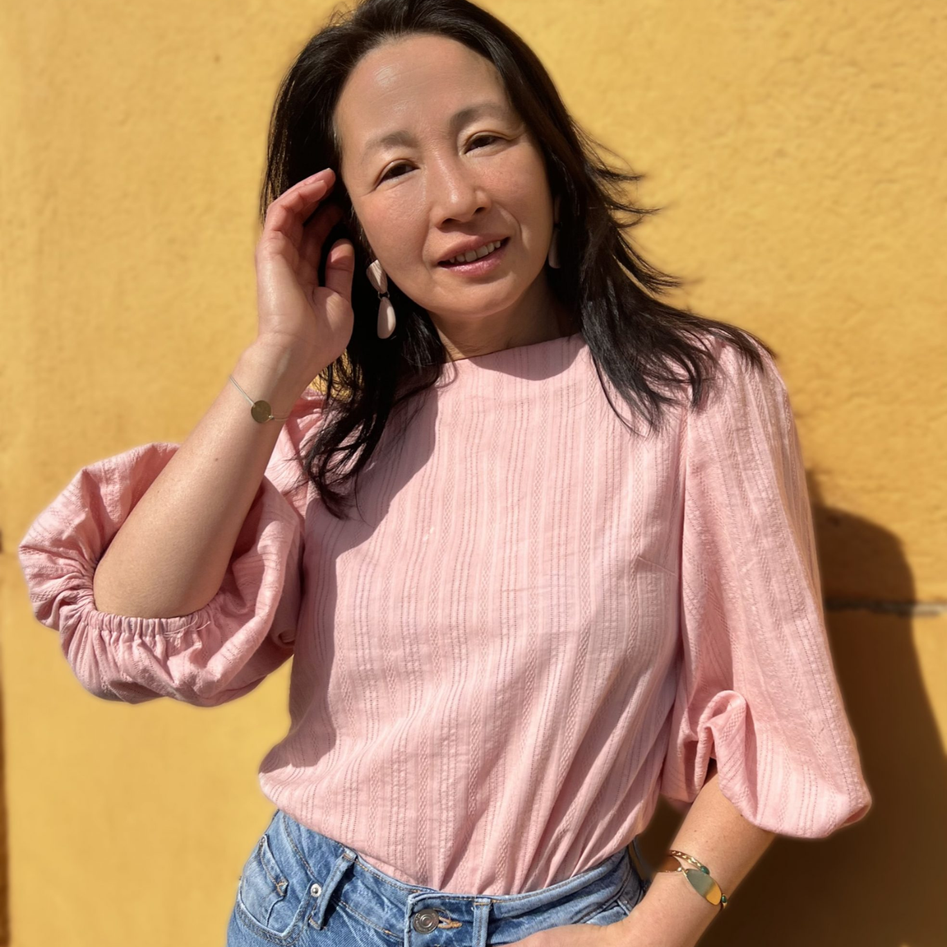 Tissu Broderie "Iris" Rose poudré par My Dress Made - Imprimé en France