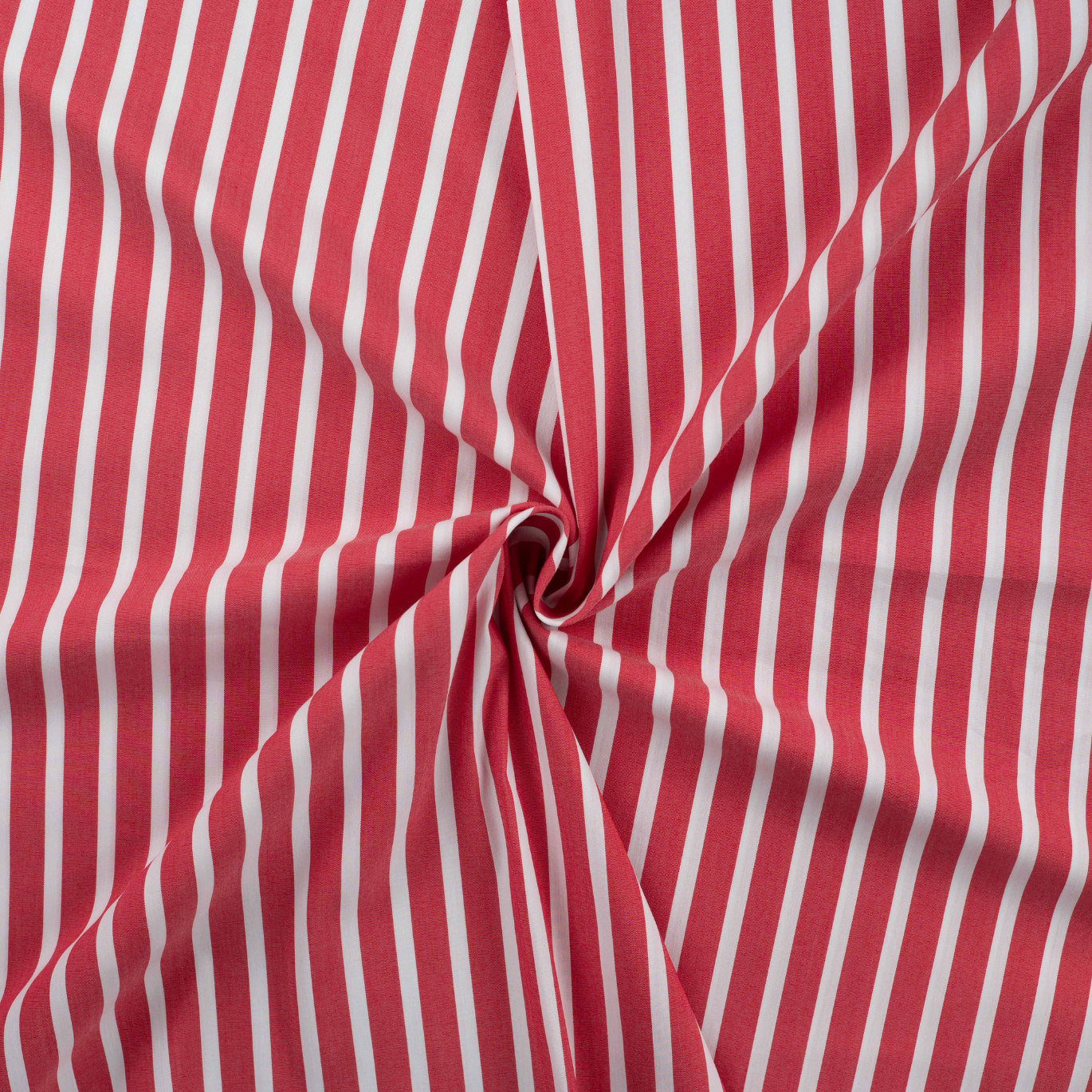 Coton Stretch Rayures Large Rouge
