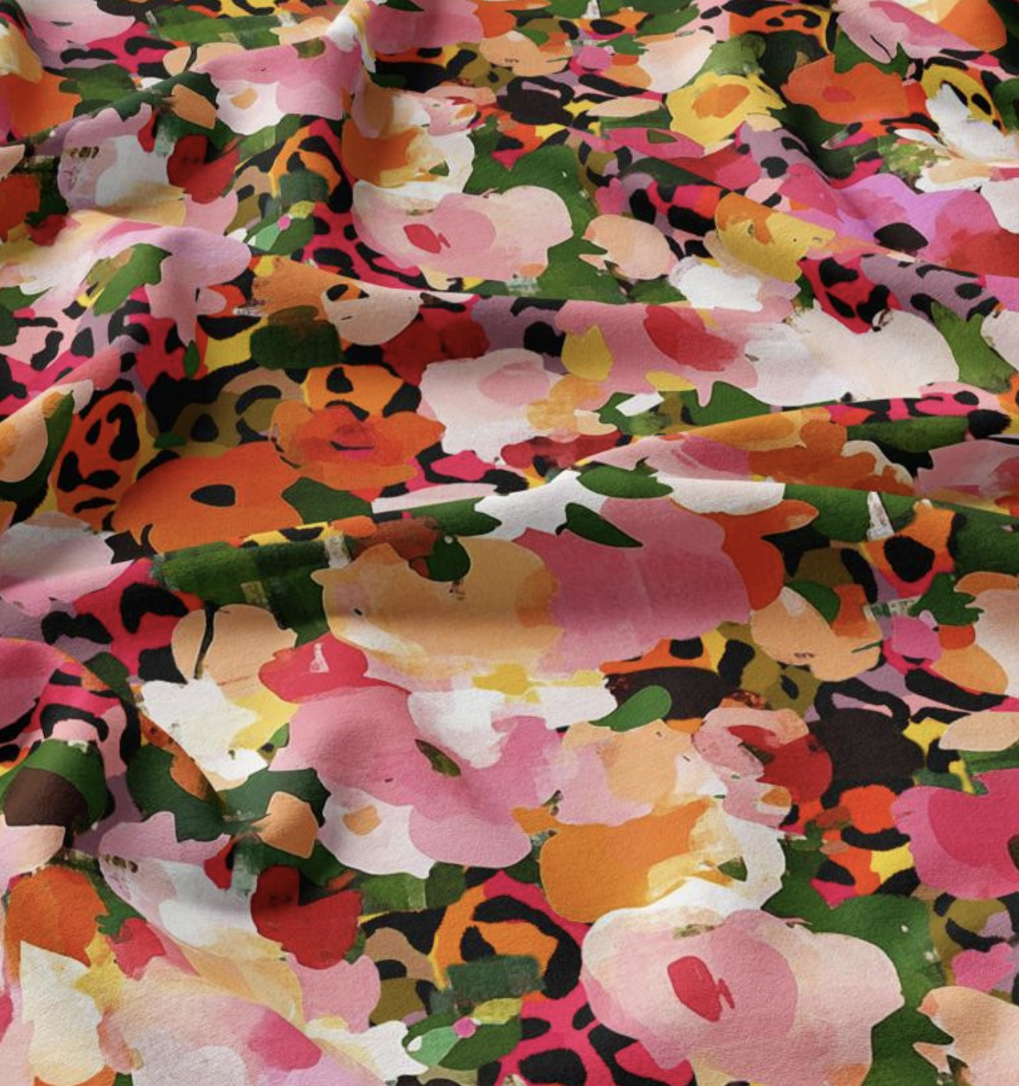 Viscose "Margay" Rouge/ Rose