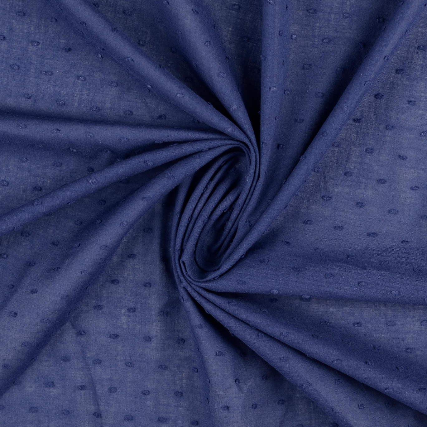Voile de Coton Plumetis Bleu Marine