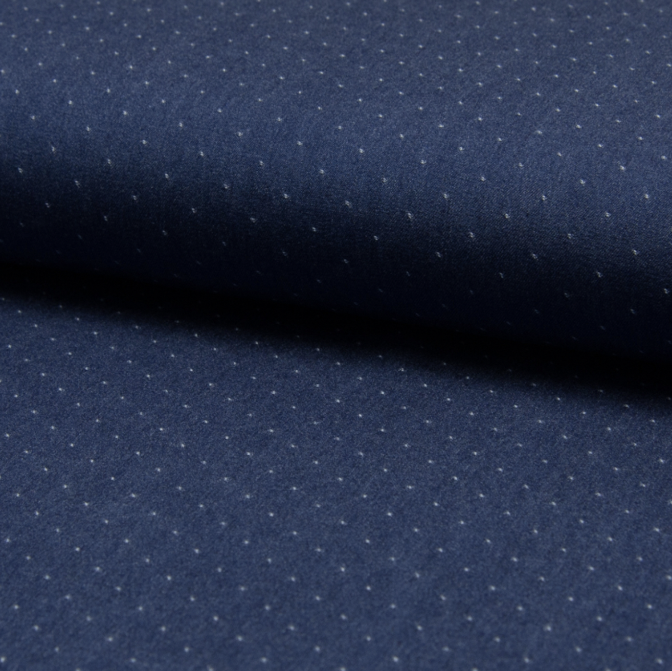 Tissu tencel chambray plumetis imprimé jeans BLEU MARINE