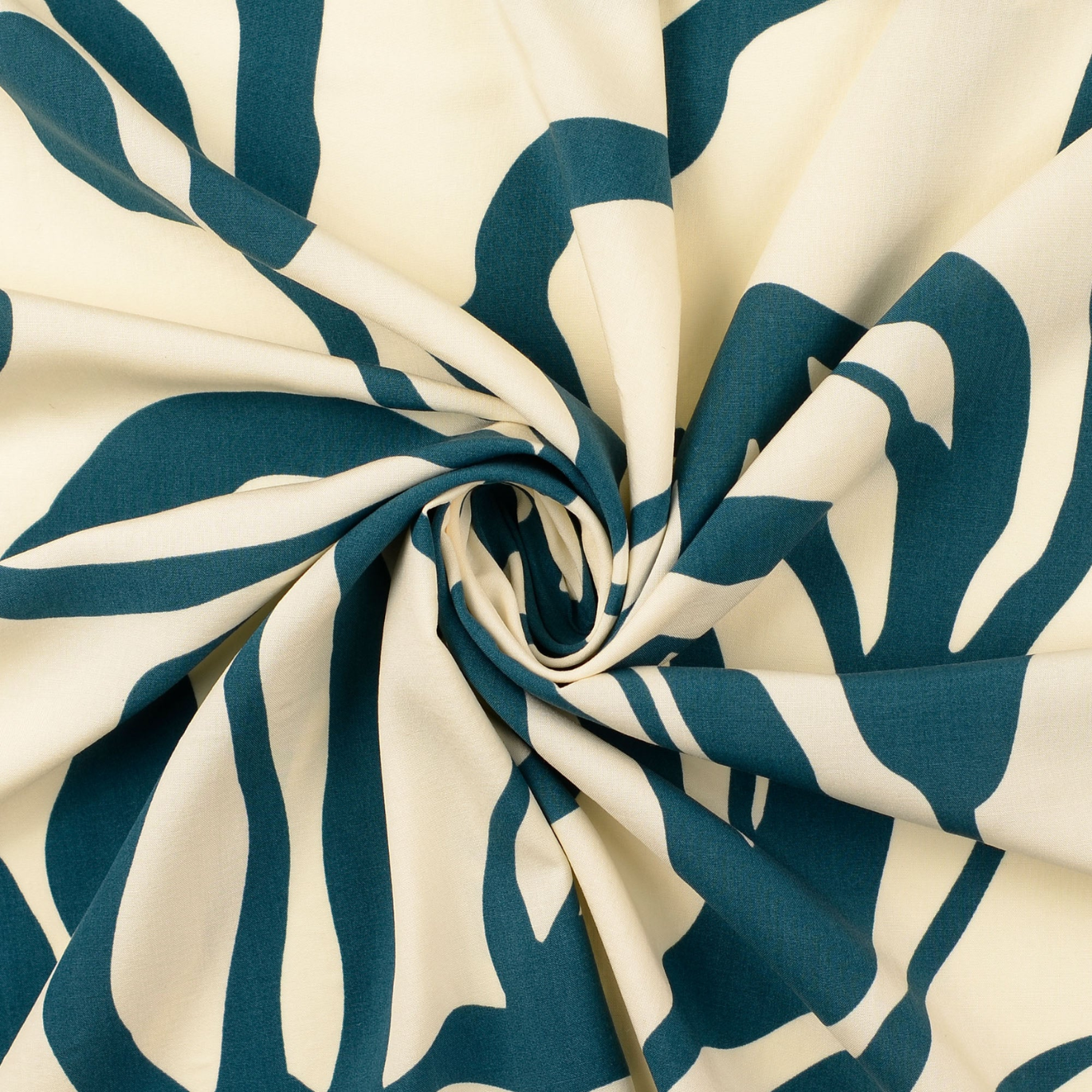 Viscose Iris Bleu Paon et Blanc