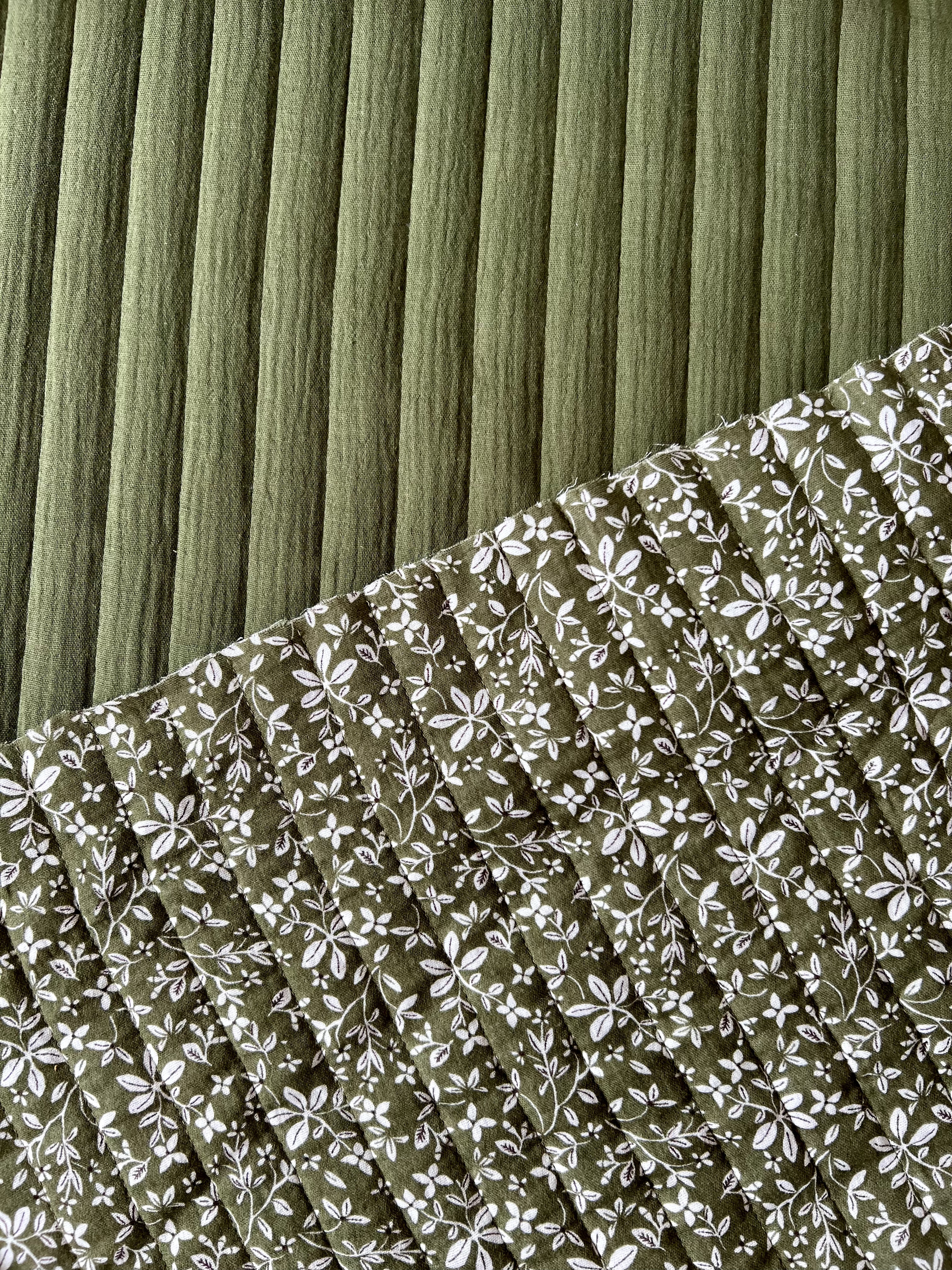 Tissu Coton Matelassé Vertical Marjan Fougères