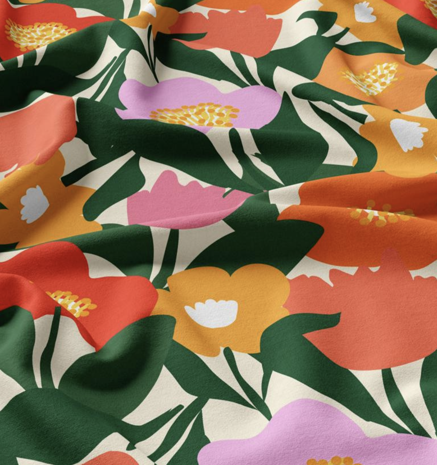 Viscose "Bigflo" Écru / Rouge