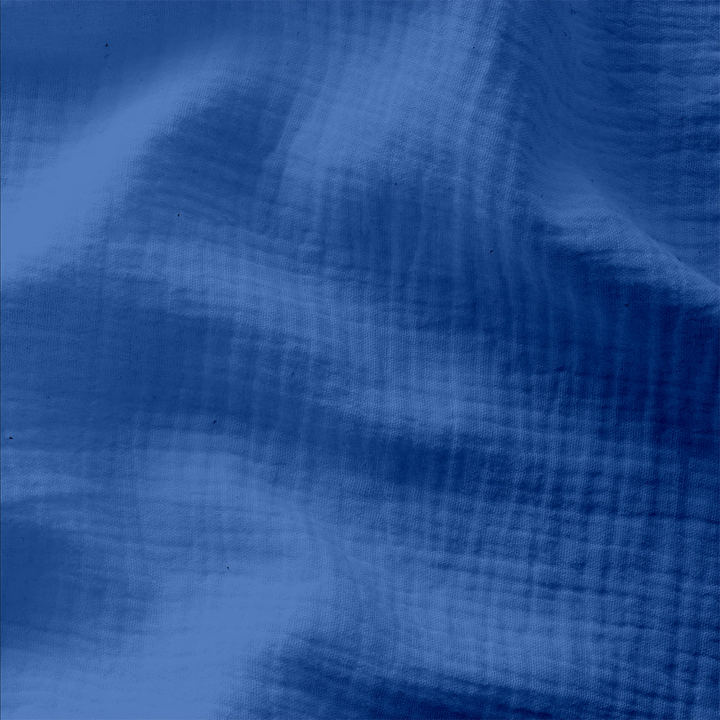 Tissu Double Gaze de Coton Bleu Marine