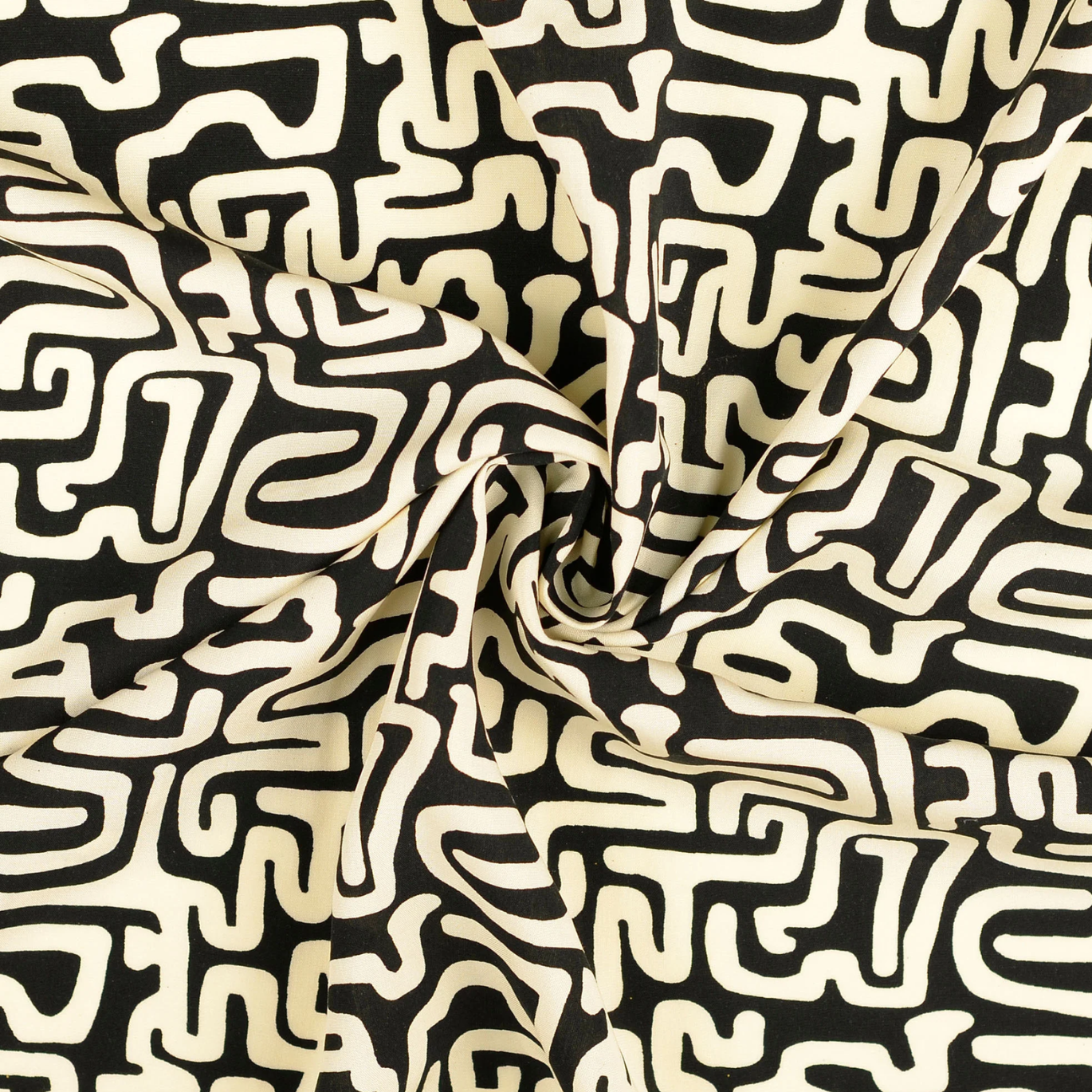 Viscose Géométrique Noir et Blanche