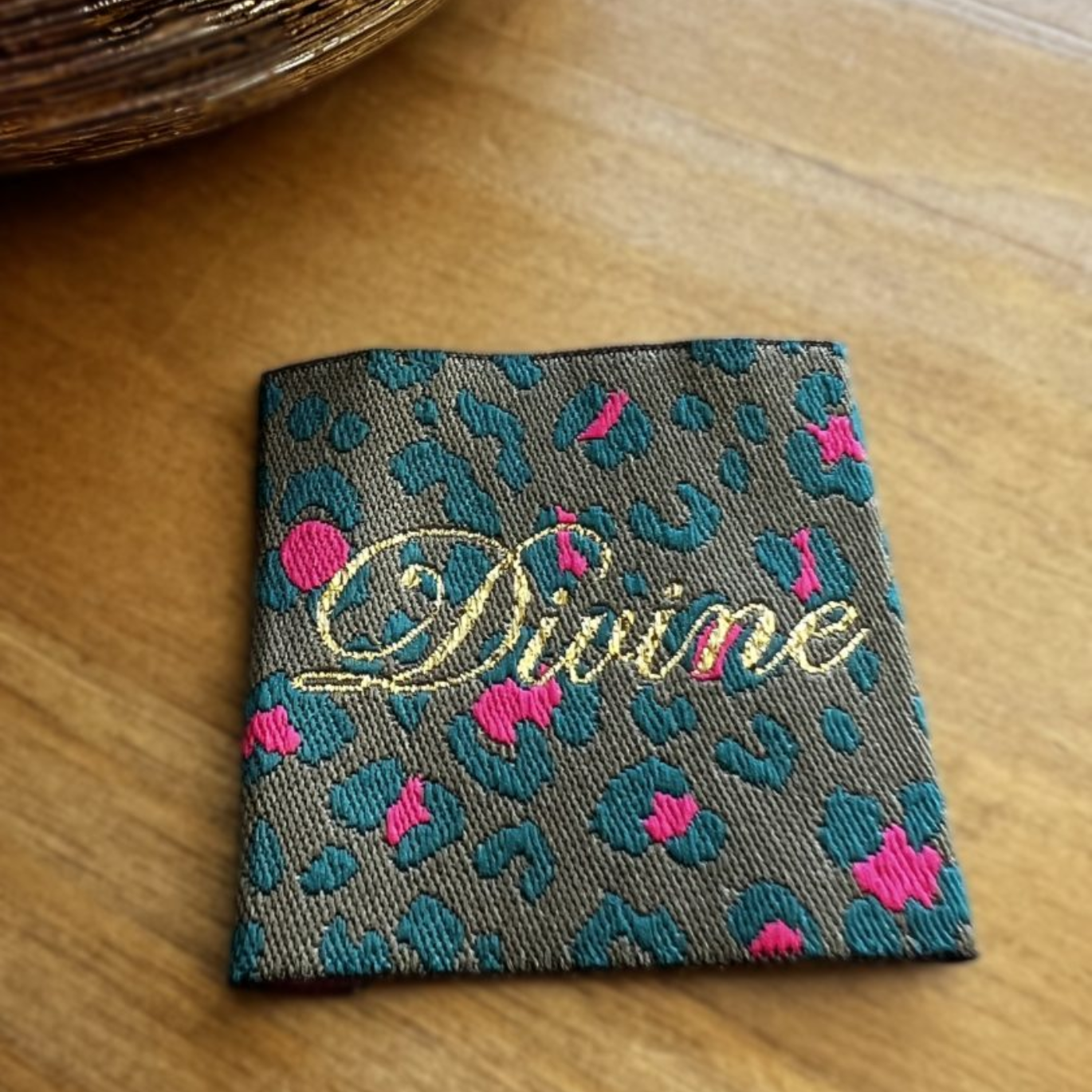 Étiquette "Divine" Léopard Kaki par My Dress Made - Tissée en France