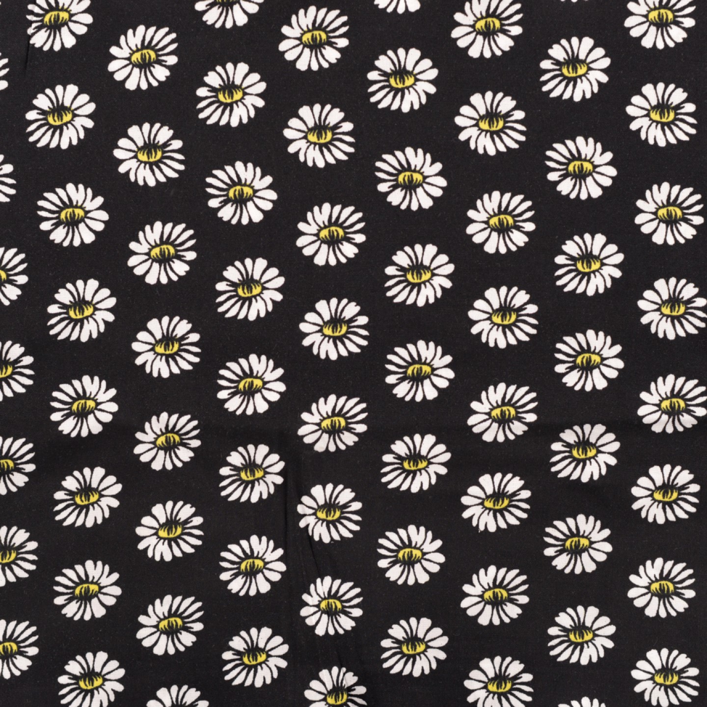 Viscose Pâquerettes Noir & Blanc