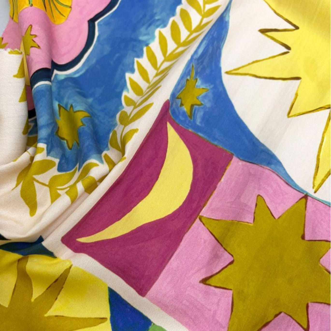 Tissu Coton "Chimère Solaire " par Cousette