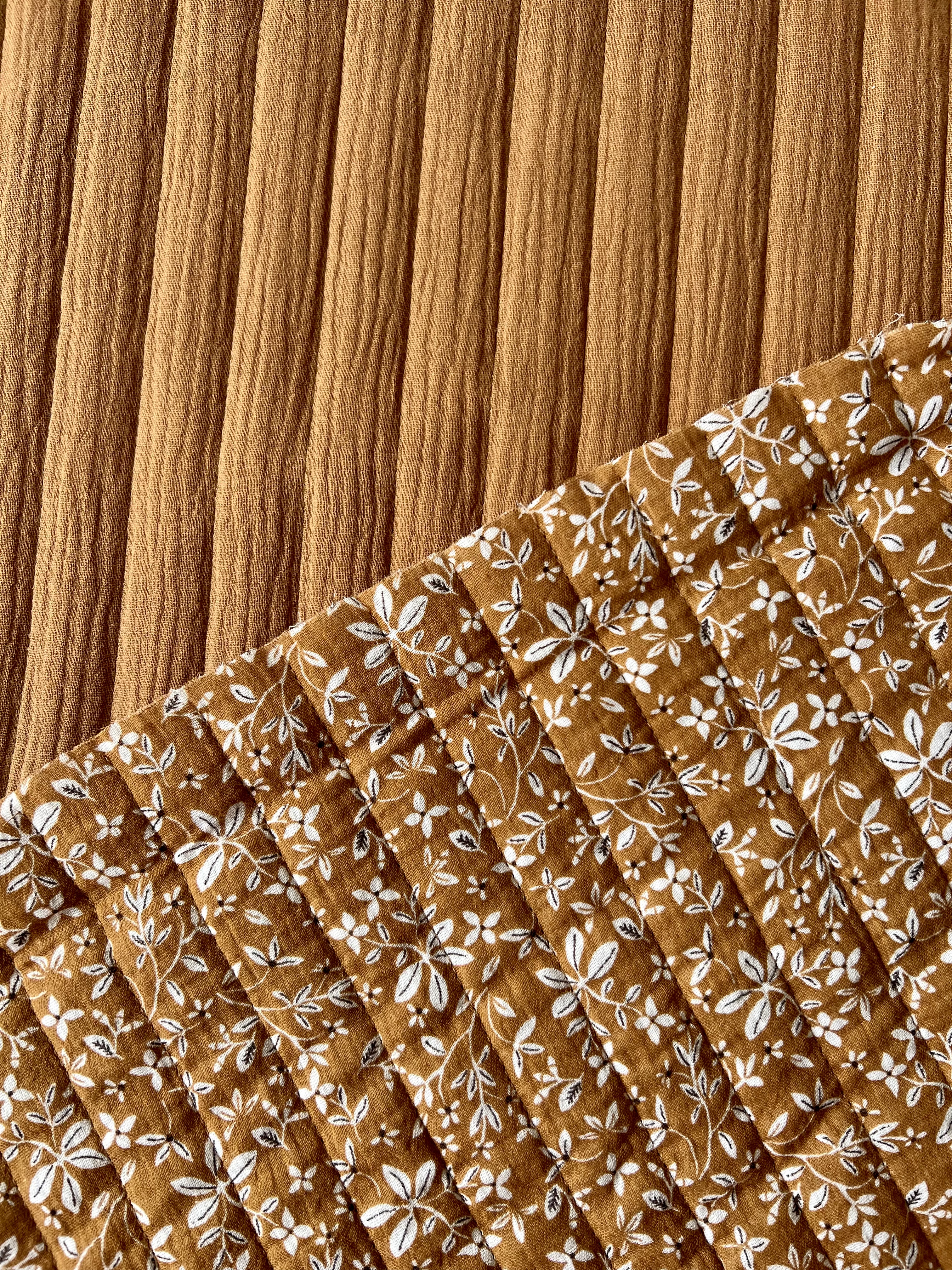 Tissu Coton Matelassé Vertical Marjan Caramel