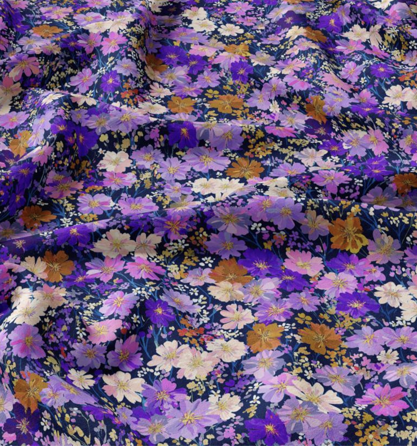 Viscose "Zata" Violet/ Orange