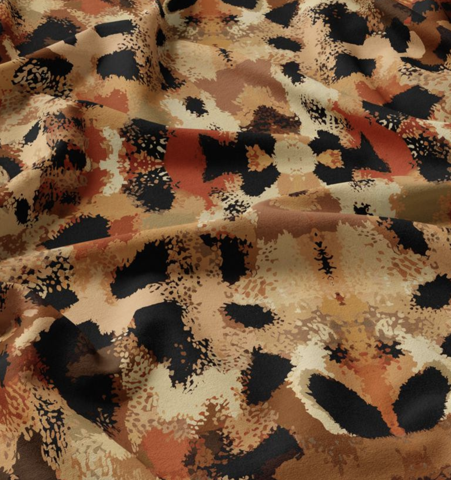 Viscose "Gépi" Marron et Orange